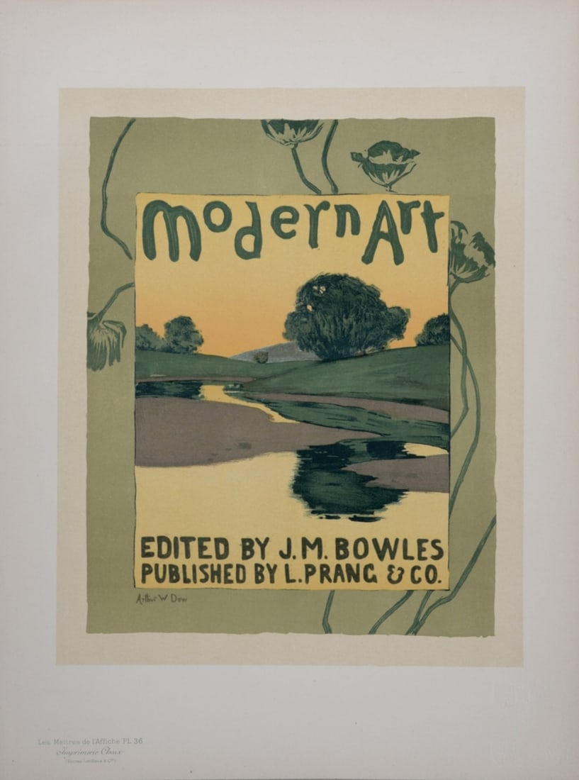 Arthur W. Dow : Les Maitres de l'Affiche : Modern Art: Arthur W. Dow (1857-1922) Modern Art, 1897 Les Maitres de L’Affiche : PM. 41. Lithograph on wove paper. Signed on the plate lower right margin. Dimensions : + Size of the sheet : 39,4 x 28,7 cm / 15