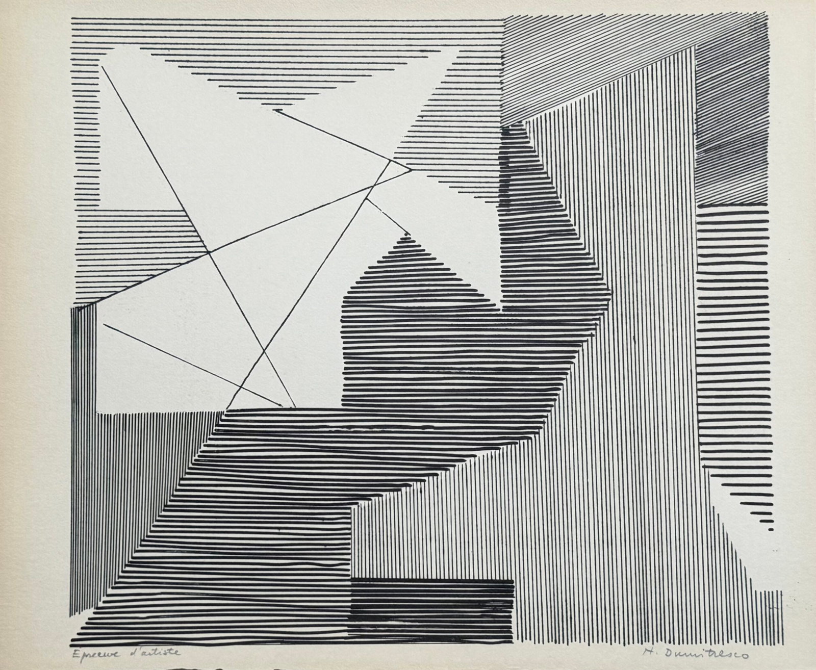 Natalia Dumitresco : Abstract Composition, 1953 - Hand-signed (1 of 3)
