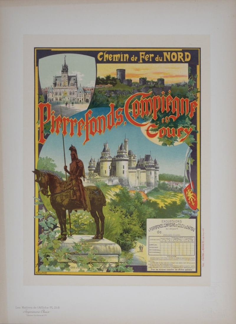 Gustave Fraipont (1849 -1923): Pierrefonds, 1900: Gustave Fraipont (1849 -1923) Pierrefonds, 1900 Les Maitres de L’Affiche : PL. 218 Lithograph on wove paper. Signed on the plate lower right margin. Dimensions : + Size of the sheet : 40 x 29 cm / 1