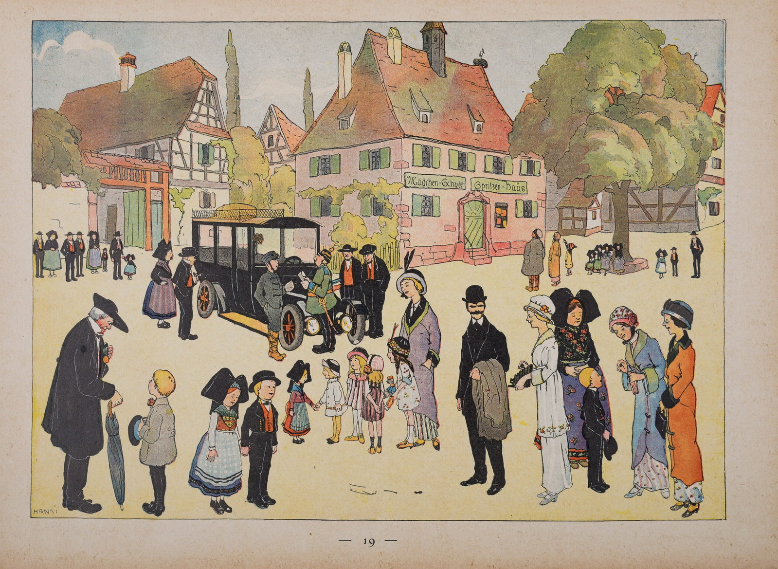 Jean-Jacques Waltz alias Hansi : Les touristes francais, 1913 - Signee dans la planche (1 of 5)