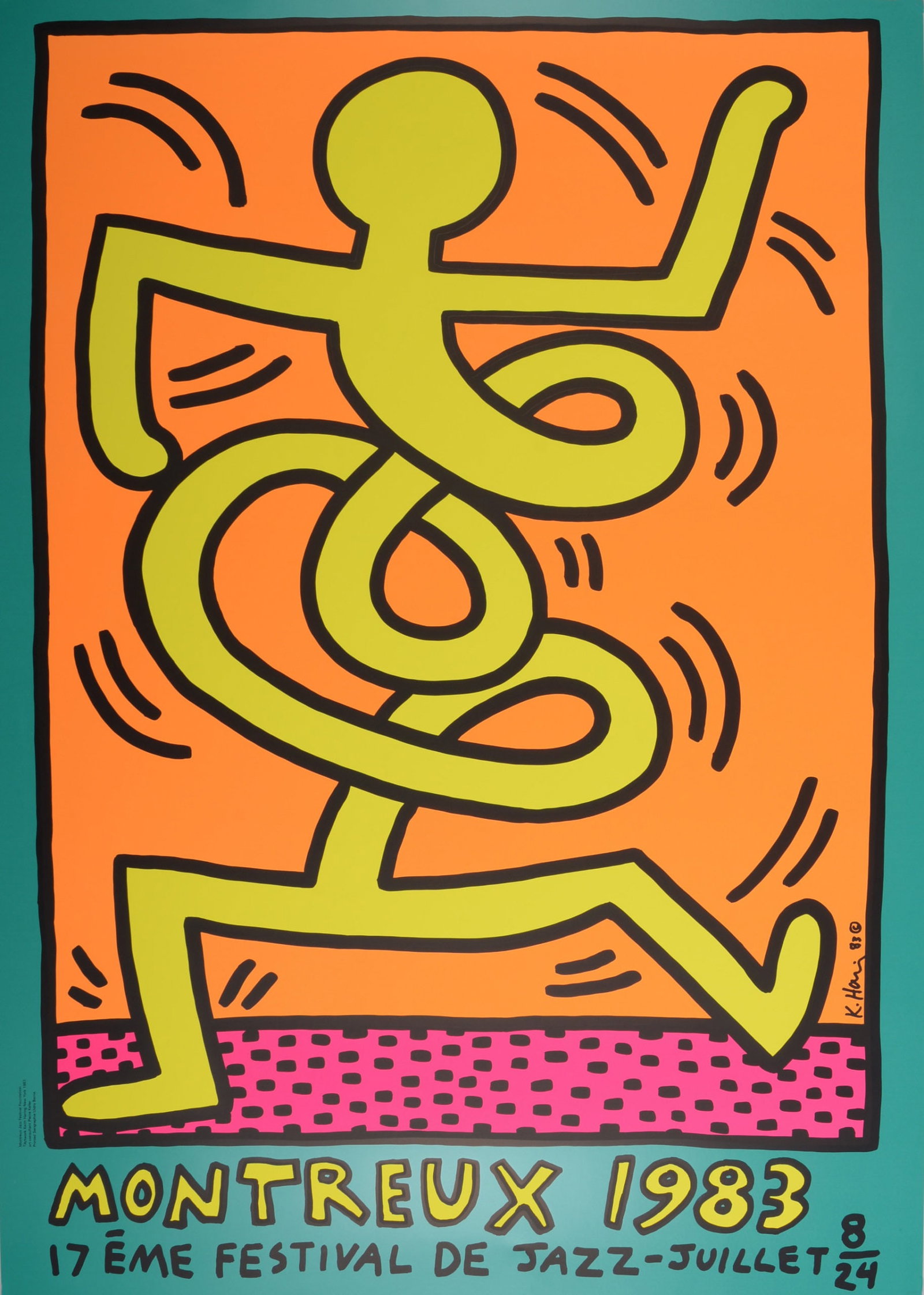 Keith Haring - Montreux Jazz Festival (#B), 1983 - Very large! (1 of 6)