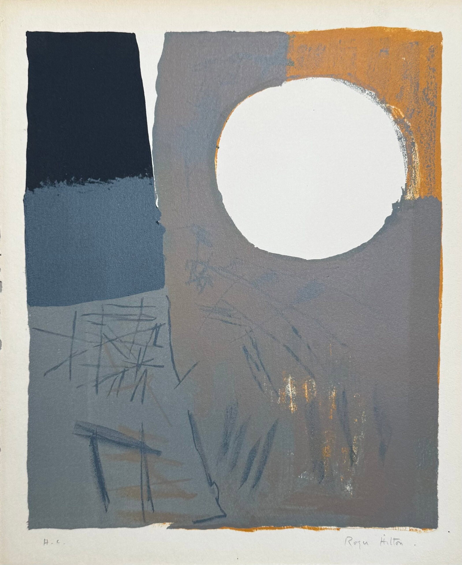 Roger Hilton : Abstract Composition, 1953 - Hand-signed (1 of 3)