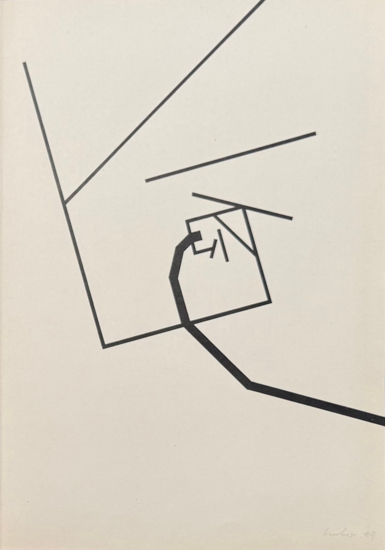 MAX HUBER : Abstract composition (Arte concreta, plate 14), 1949, Signed (1 of 3)