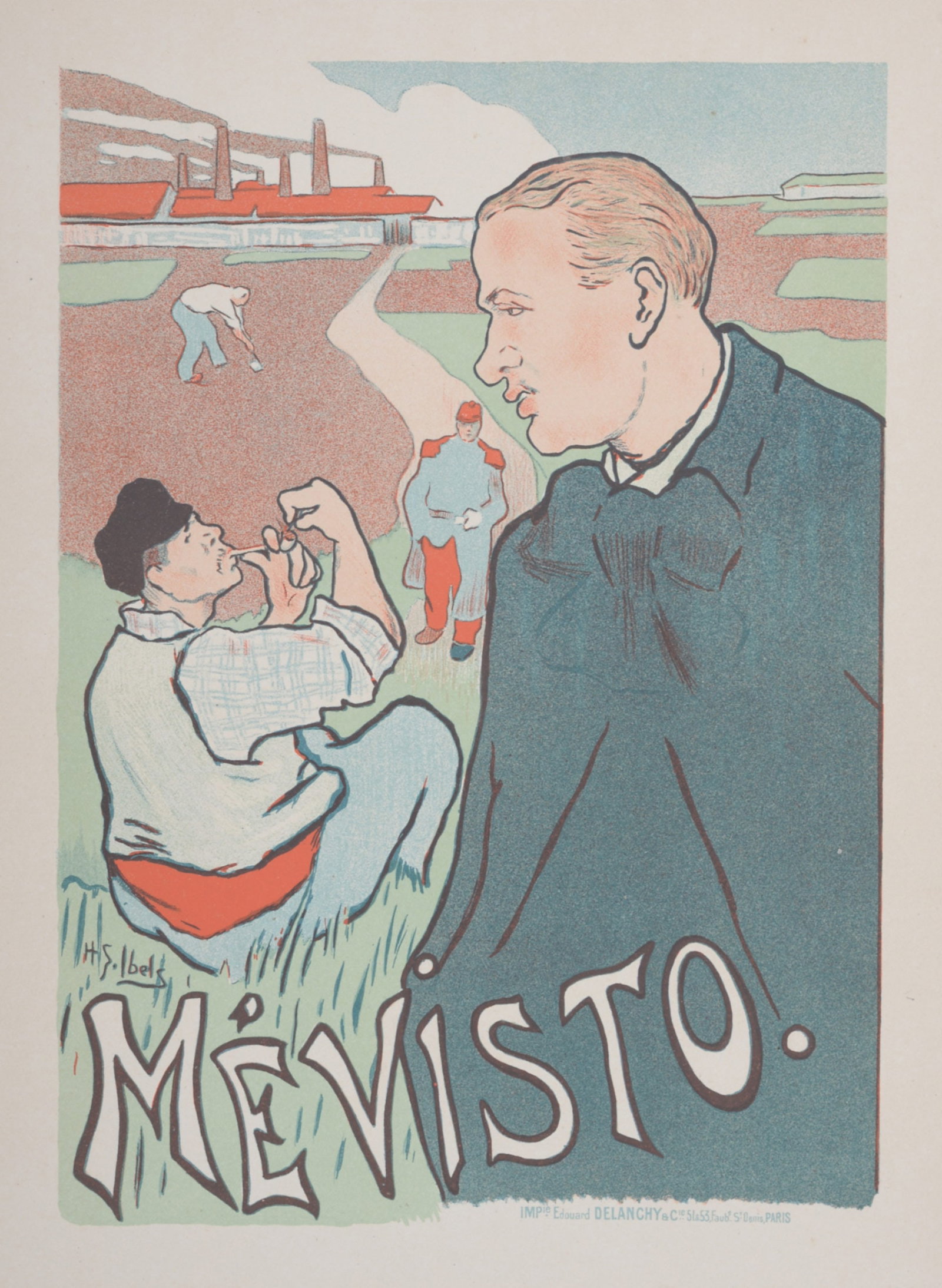 Henri-Gabriel Ibels - Les Maitres de l'Affiche : Mevisto, 1897: Henri-Gabriel Ibels (1867-1936) Mevisto, 1897 Les Maitres de L’Affiche : PL. 78 Lithograph on wove paper. Signed on the plate lower right margin. Dimensions : + Size of the sheet : 39,4 x 28,7 cm / 