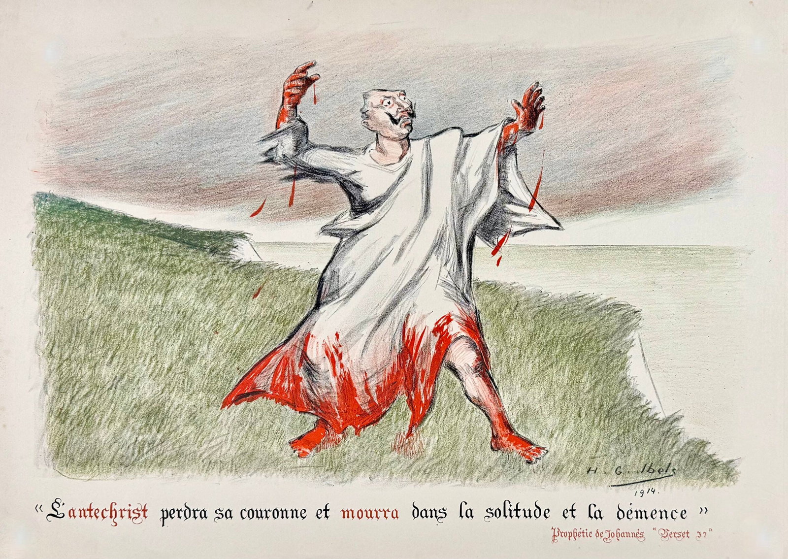 Henri Gabriel Ibels - L’Antechrist perdra sa couronne, 1914 (1 of 2)