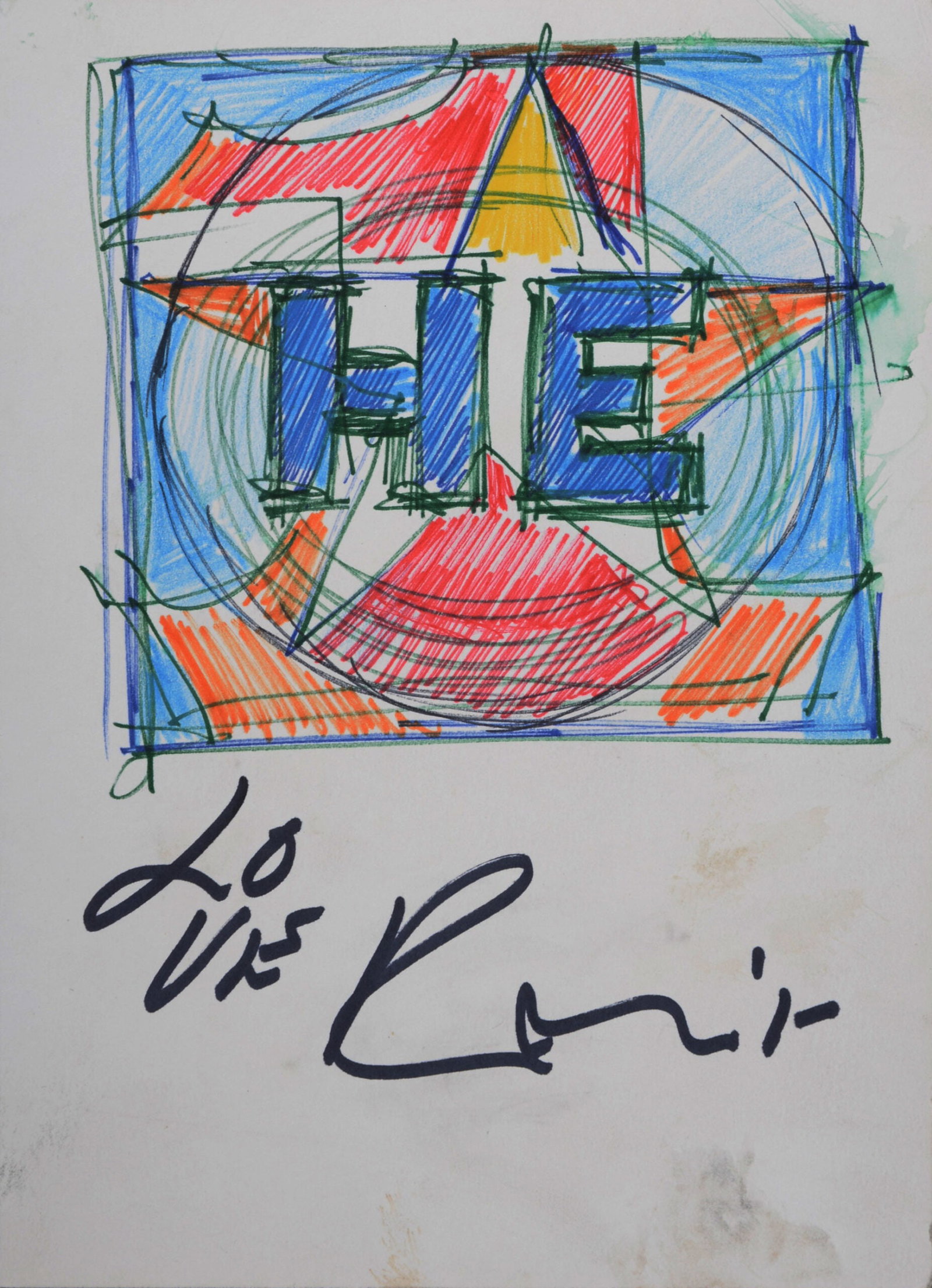 Robert Indiana : HE Study, circa 1960 - Hand-signed (1 of 5)
