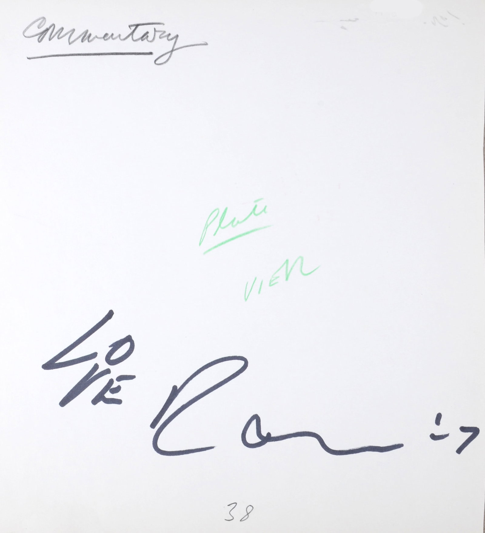 Robert Indiana : Indiana Graphics #38, 1969 - Original Double-Sided Sketch (1 of 5)