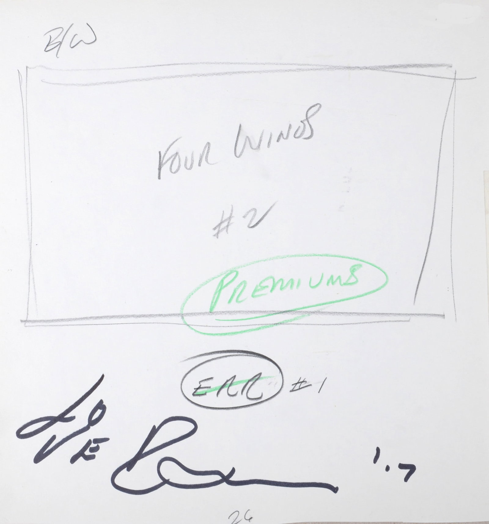 Robert Indiana : Indiana Graphics #24, 1969 - Original Double-Sided Sketch (1 of 5)