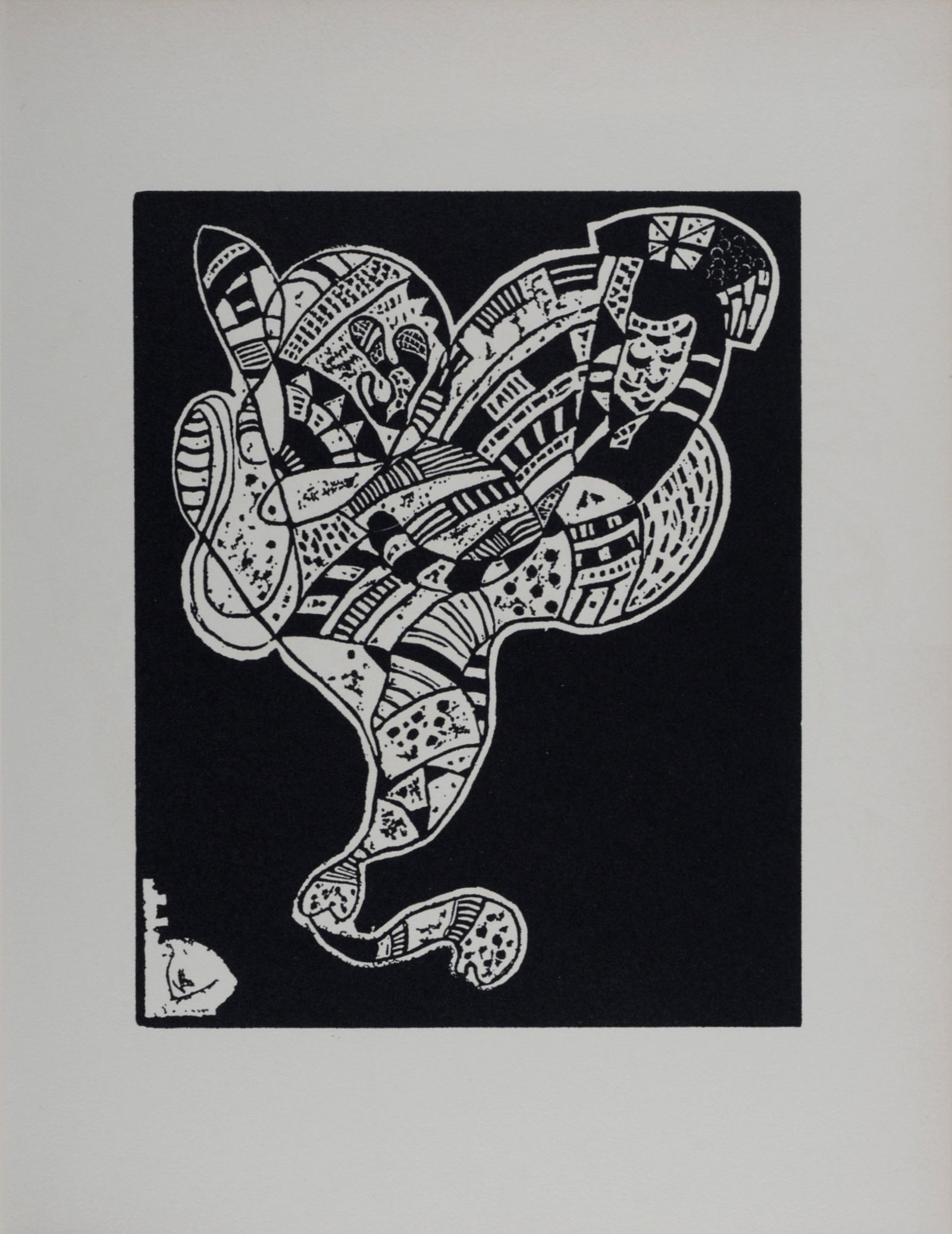 Wassily Kandinsky - Dix Origin, 1974: Wassily Kandinsky (1866-1944) Dix Origin, 1974 Woodcut in black and white on wove paper. Monogrammed in the block lower left. Second edition. Dimensions: + Size of the sheet : 31 x 24 cm / 12.2 x 9.4 