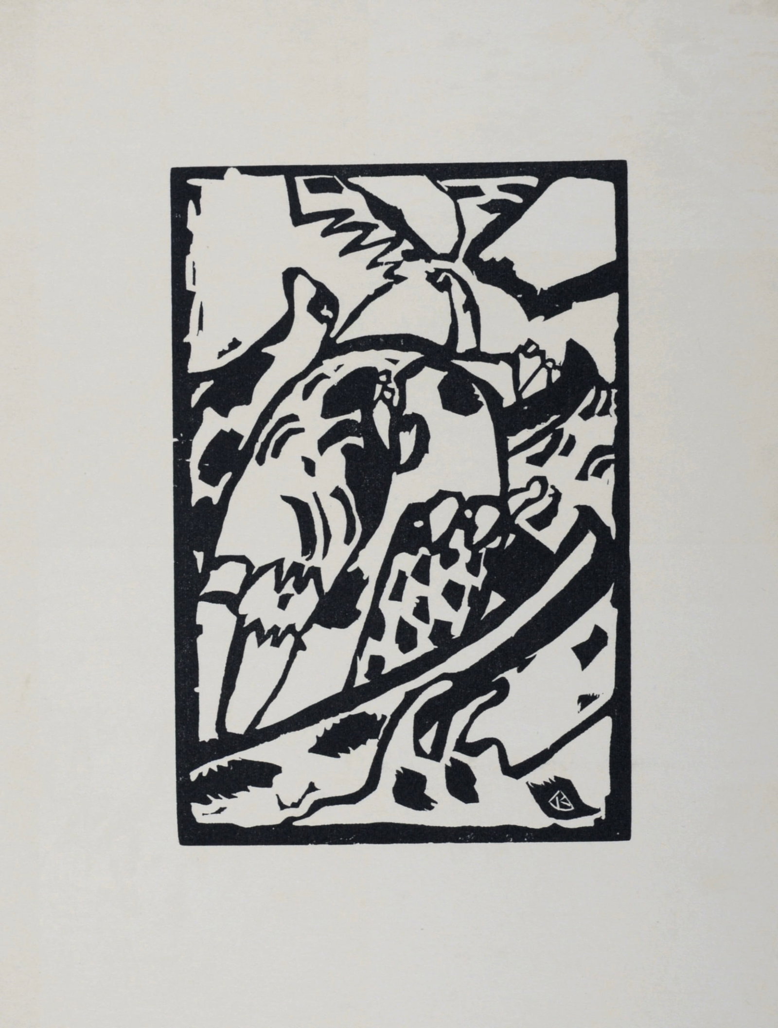 Wassily Kandinsky - Improvisation 7, Klange, 1974: Wassily Kandinsky (1866-1944) Improvisation 7, Klange, 1974 Woodcut in black and white on wove paper. Kandinsky's signature is in the woodcut with the initial K lower right. This is the second edition