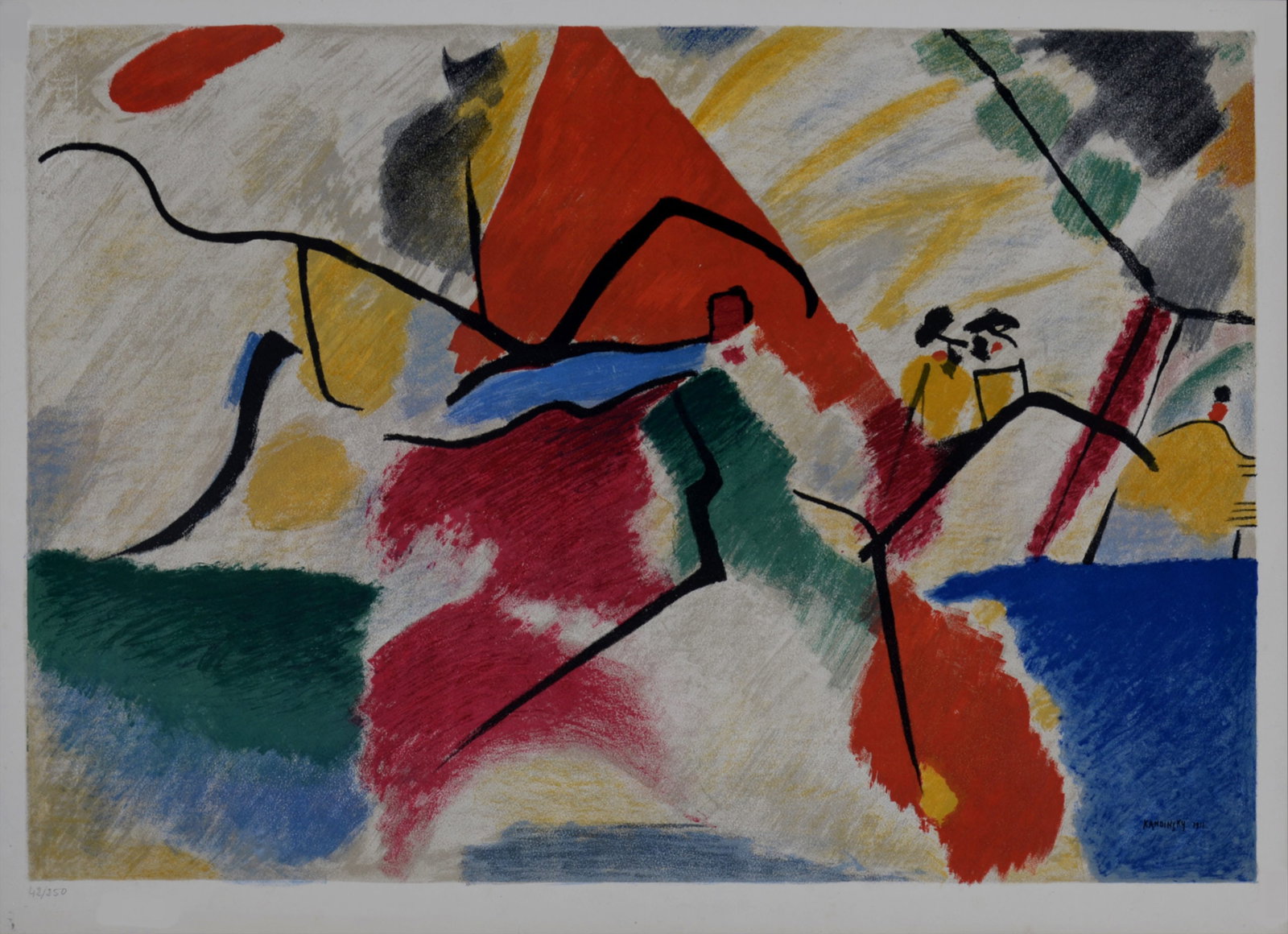 Wassily Kandinsky (After) - Impression V, circa 1955: Wassily Kandinsky (After) Impression V, circa 1955 Lithograph in colors on BFK Rives paper, after a painting from 1911. Signed in the plate lower right margin. Numbered in pencil 45/250 lower left mar