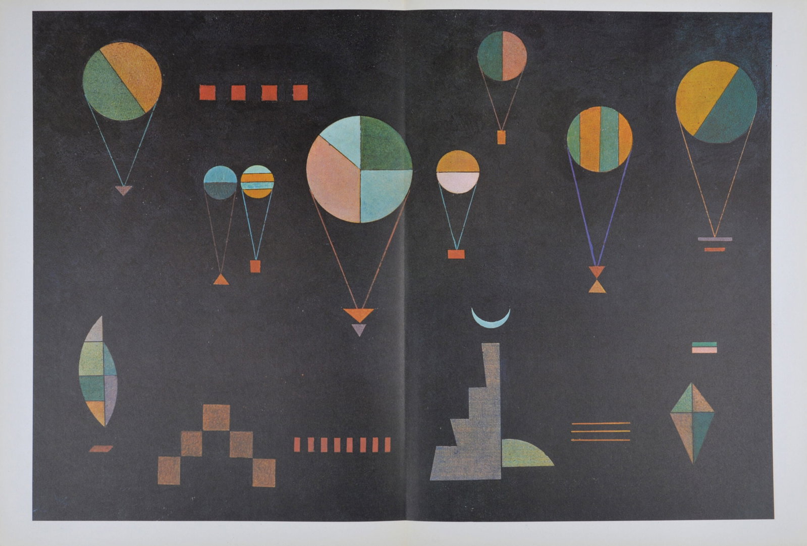 Wassily Kandinsky (After) - Flach Tief, 1965: Wassily Kandinsky (After) Flach Tief, 1965 Photolithograph in colors on a double page First edition. Dimensions: + Size of the sheet: 38 x 56 cm / 15 x 22 in From "Derriere le Miroir" issue n° 154. P