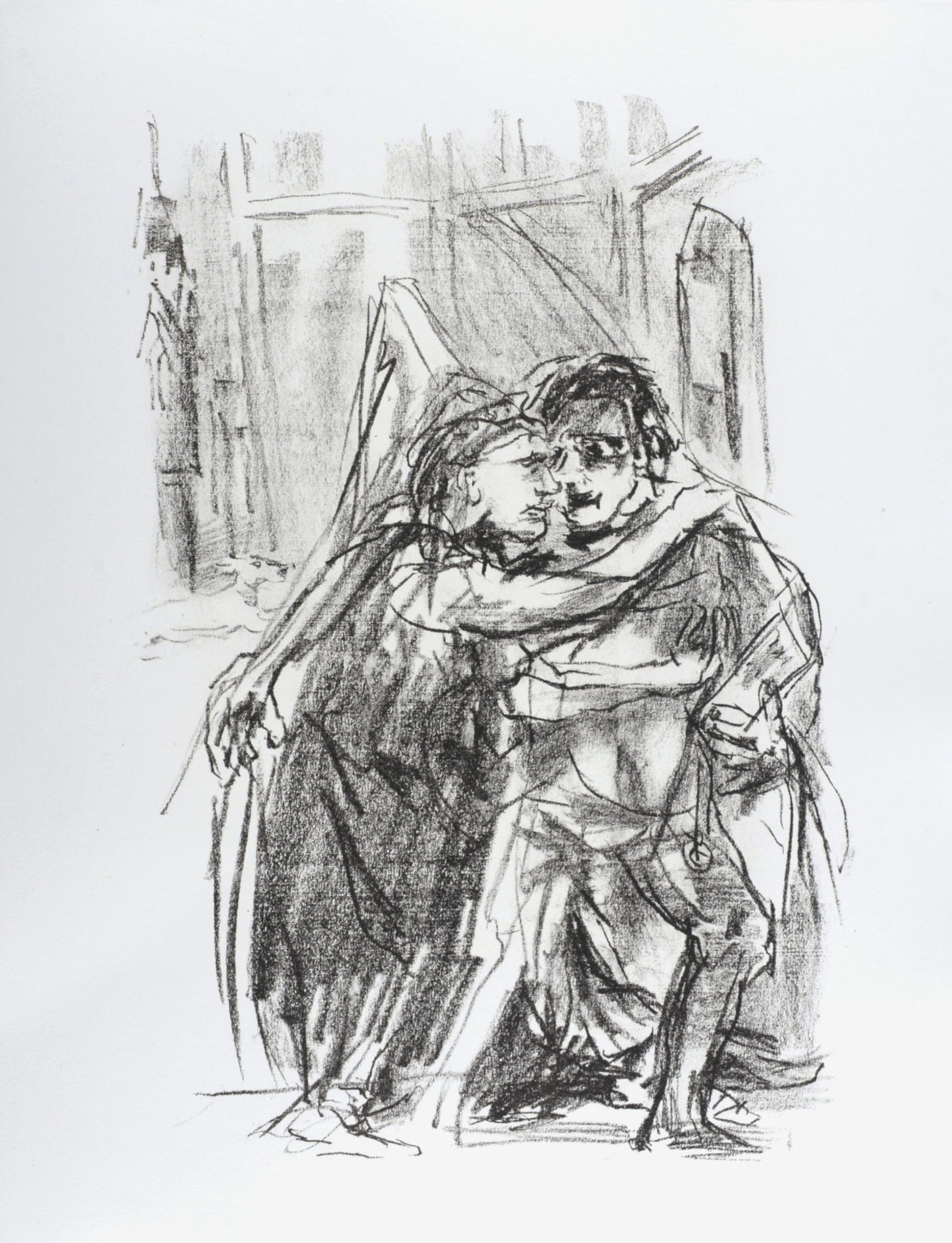 Oskar Kokoschka - Goneril and Edmund, 1963: Oskar Kokoschka (1886-1980) Goneril and Edmund, 1963 Lithograph on Handmade Crisbrook paper. Dimensions: + Size of the sheet: 45,5 x 36 cm / 17,9 x 14,2 in. + Size of the image: 36,5 x 26 cm / 14,4 x 