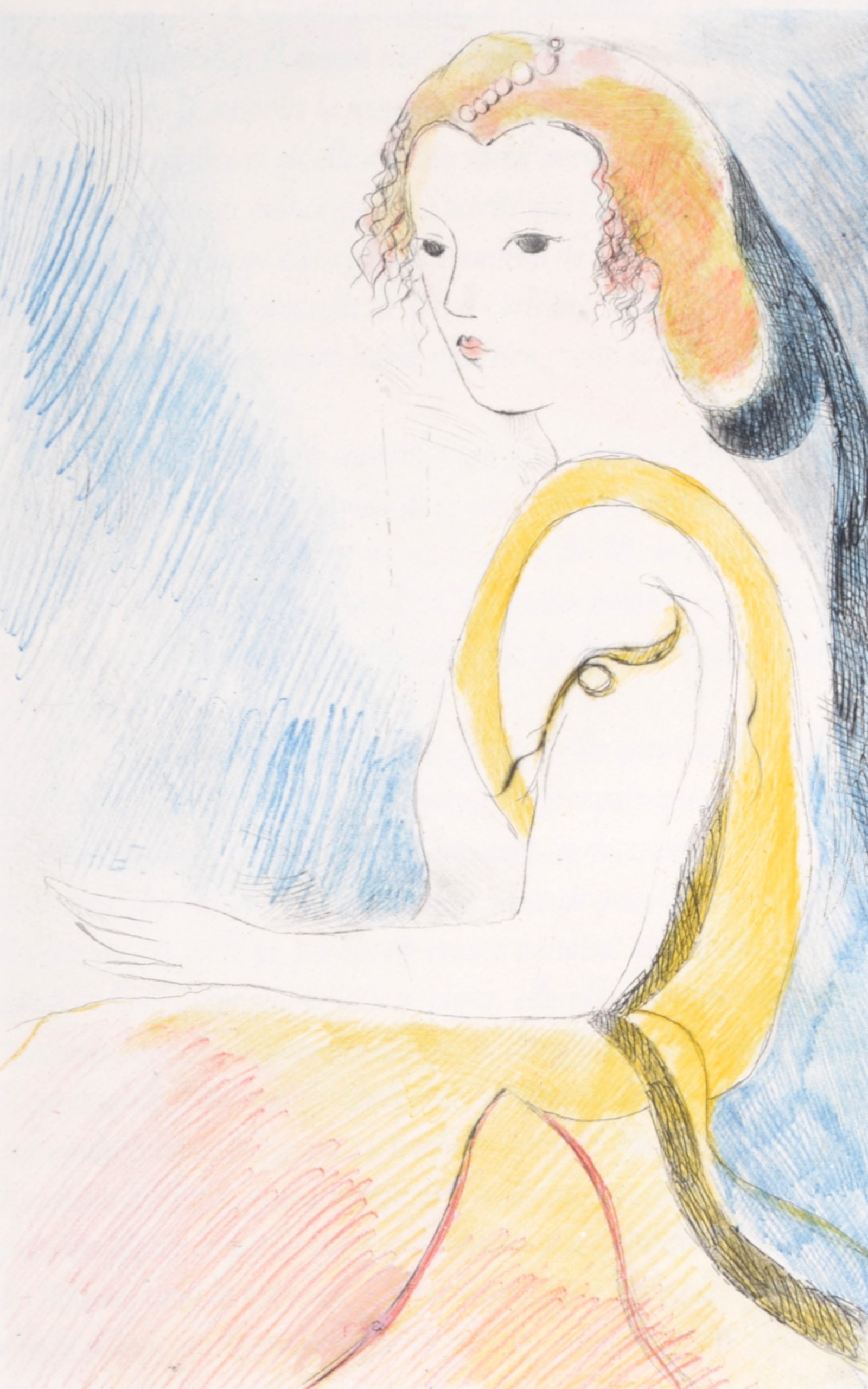 Marie Laurencin - La Princesse de Cleves, 1947: Marie Laurencin (1883-1956) La Princesse de Cleves, 1947 Etching in colors on Velin "Pur Fil du Marais". Edition of 300. Dimensions : +Size of the sheet: 28 x 22.3 cm / 11 x 8,6. in. +Size of the imag