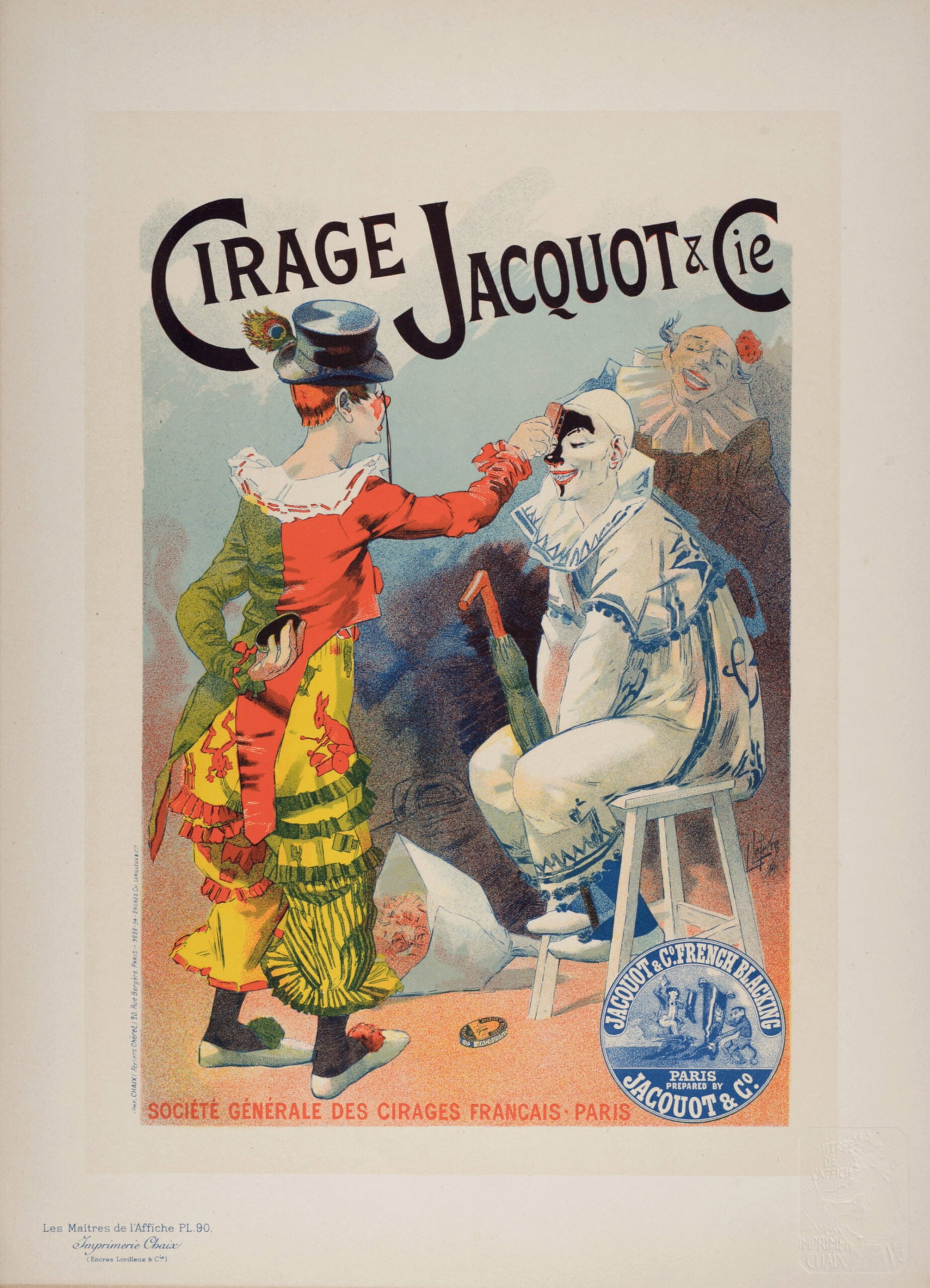 Lucien Lefevre : Les Maitres de L’Affiche - Cirage Jacquot, 1897: Lucien Lefevre (1850-1902) Cirage Jacquot, 1897 Les Maitres de L’Affiche : PL. 90 Lithograph on wove paper. Signed on the plate lower right margin. Dimensions : + Size of the sheet : 39,4 x 28,7 cm 