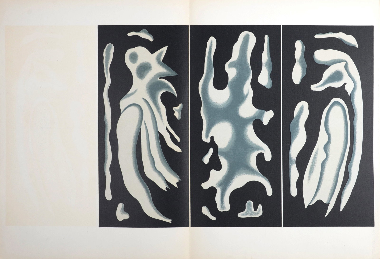 Fernand Leger - Paravent, 1958: Fernand Leger (1881-1955) Paravent, 1958 Lithograph on wove paper printed on a double page. Unsigned. Dimensions: + Size of the sheet: 38 x 55,5 cm / 14,9 x 21,8 in. From "Derriere Le Miroir" Art issu