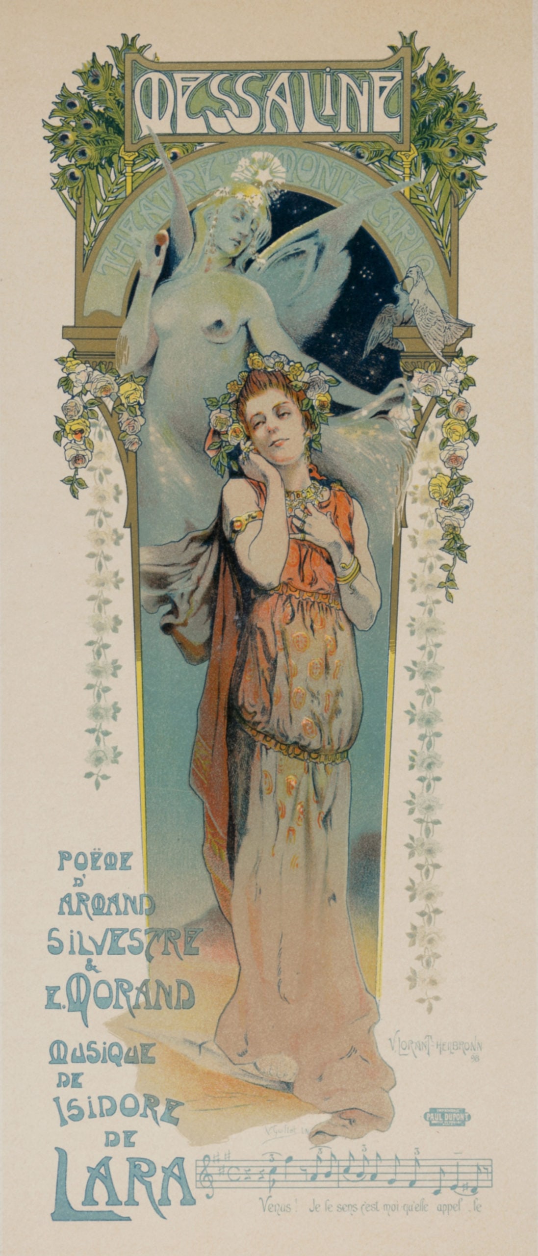 Vincent Lorant-Heilbronn - Les Maitres de l'Affiche : Messaline, 1899: Vincent Lorant-Heilbronn (1874-1912) Messaline, 1899 Lithograph on wove paper, enhanced with some golden ink. PLATE : PL. #187. Signed on the plate. Blind stamp "Les Maitres de l'Affiche, Imprimerie C
