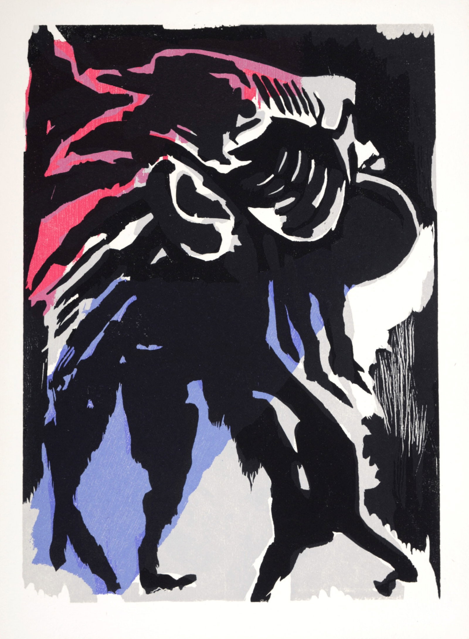 Bernard Lorjou (1908-1986) : La Meduse, 1965: Bernard Lorjou (1908-1986) La Meduse, 1965 Woodcut print on Auvergne Richard de Bas paper. Edition of 200. Dimensions: + Size of the sheet: 38,5 x 28,3 cm / 15,1 x 11,1 in. + Size of the image: 35 x 2
