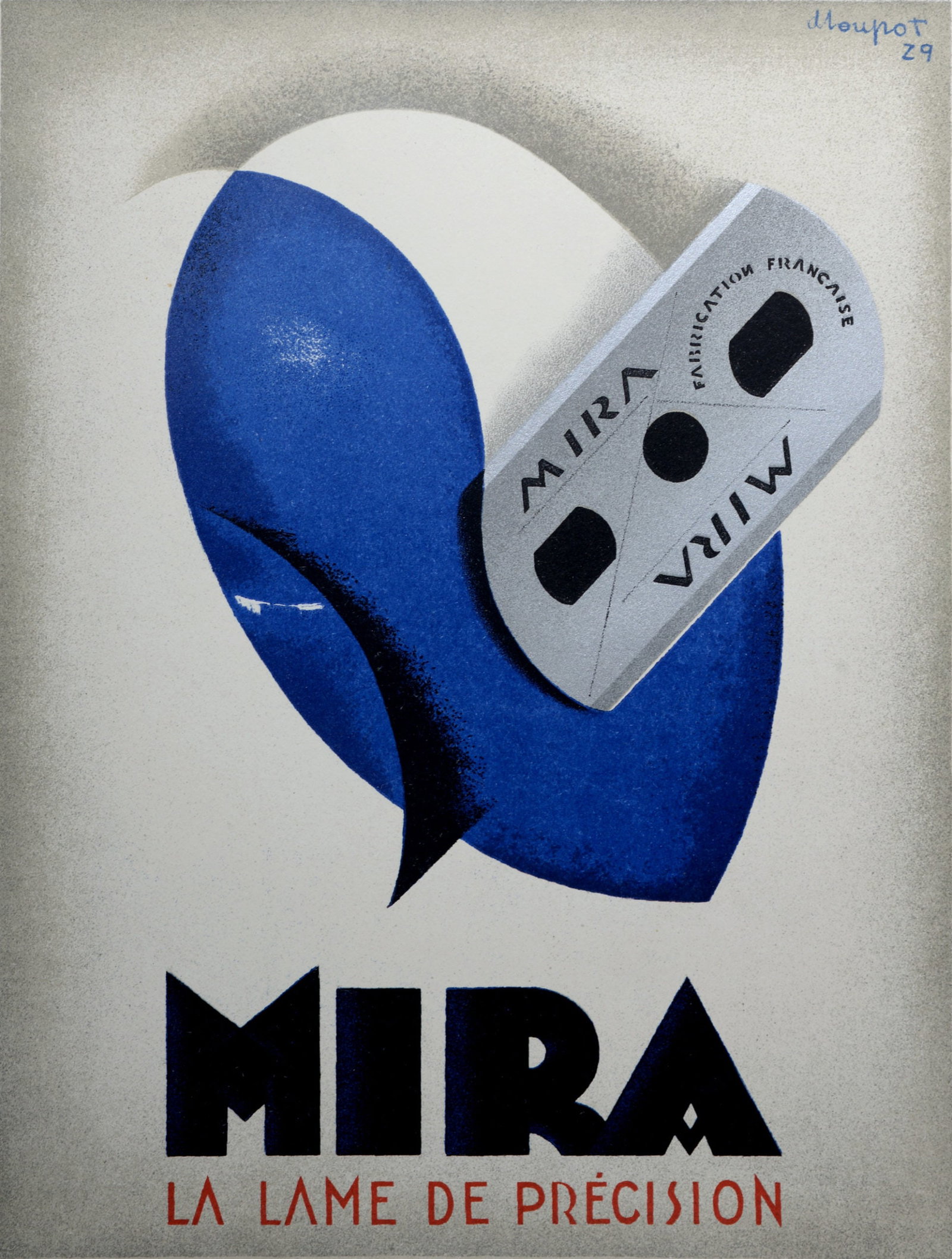 Charles Loupot - Mira, 1929: Charles Loupot (1892-1962) Mira, 1929 Small lithograph poster. Signed and dated on the plate upper right margin. Dimensions: + Size of the sheet: 31 x 23,5 cm / 12,2 x 9,2 in. + Size of the image: 28 
