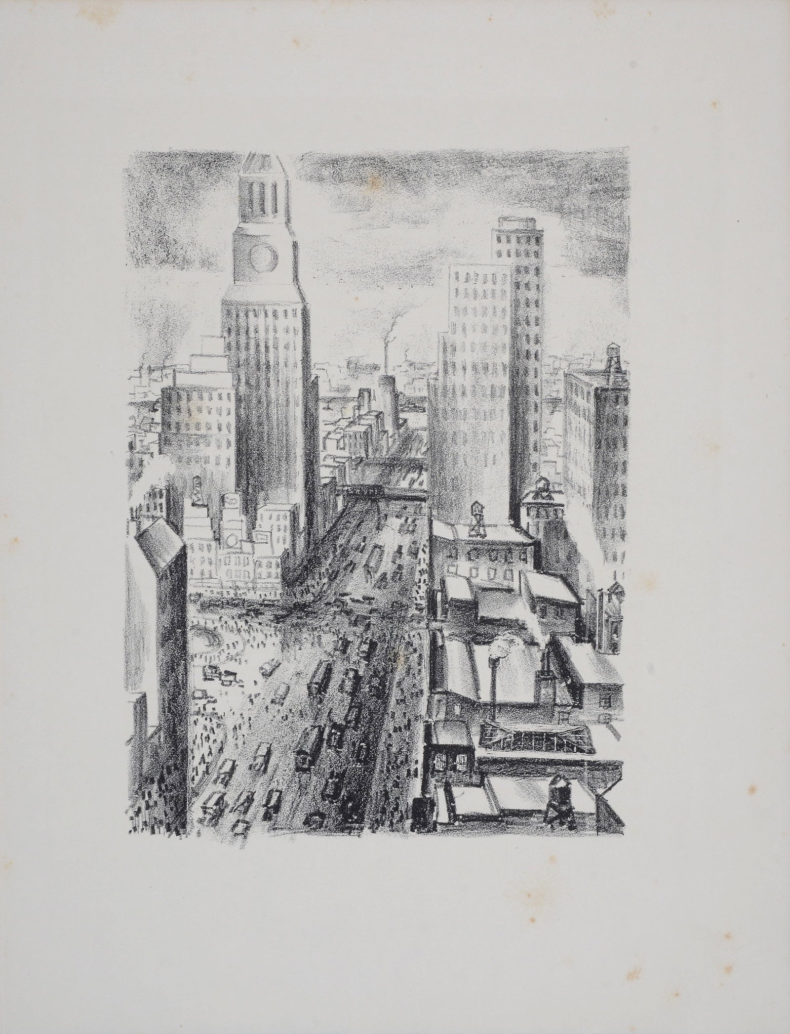 Adriaan Lubbers - New-York, 1931: Adriaan Lubbers (1892-1954) New-York, 1931 Lithograph poster on paper. Size edition : 200 ex. Dimensions: + Size of the sheet: 32,5 x 25 cm / 12,7 x 9,8 in. + Size of the image: 21,5 x 15,5 cm / 8,4 x
