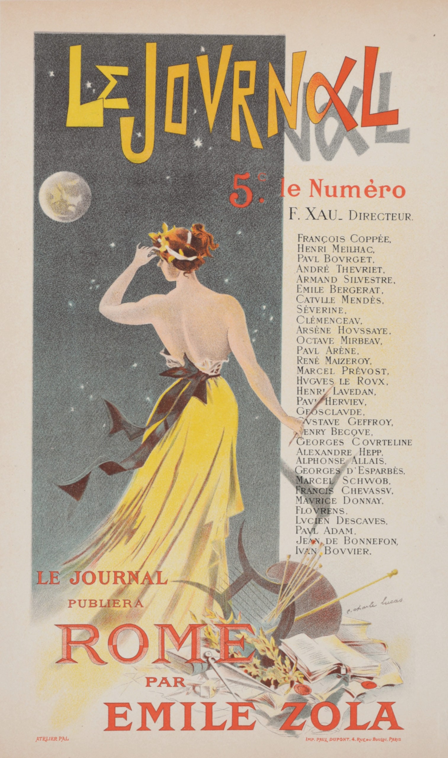 Charles Lucas - Les Maitres de l'Affiche : Le Journal publiera Rome, 1899: Charles Lucas (1866-1925) Le Journal publiera Rome par Emile Zola, 1899 Les Maitres de L’Affiche : PL. 155 Lithograph on wove paper. Signed on the plate lower right margin. Dimensions : + Size of th
