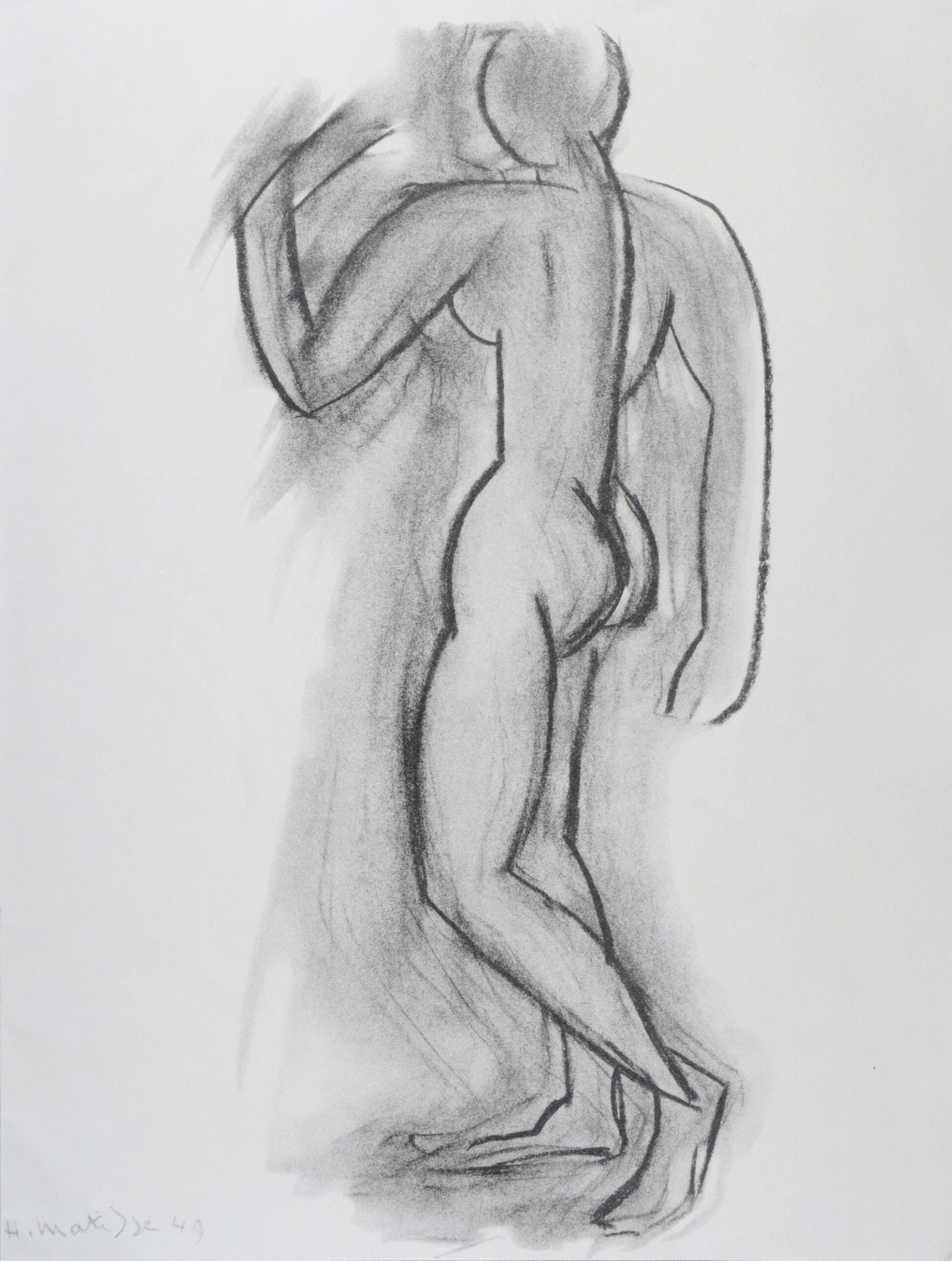 Henri Matisse (After) : Nu debout, 1981: Henri Matisse (After) Nu debout, 1981 Lithograph in black and white on vellum paper, after a drawing by the artist. Plate-signed. Dimensions: + Size of the sheet: 38 x 28 cm / 15 × 11 in. This print 