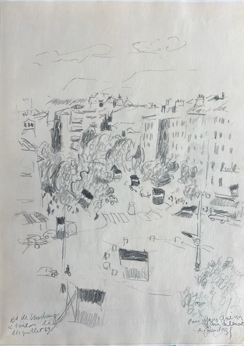 Robert Mendoze : Boulevard de Strasbourg a Toulon, 1969 (graphite) (1 of 1)