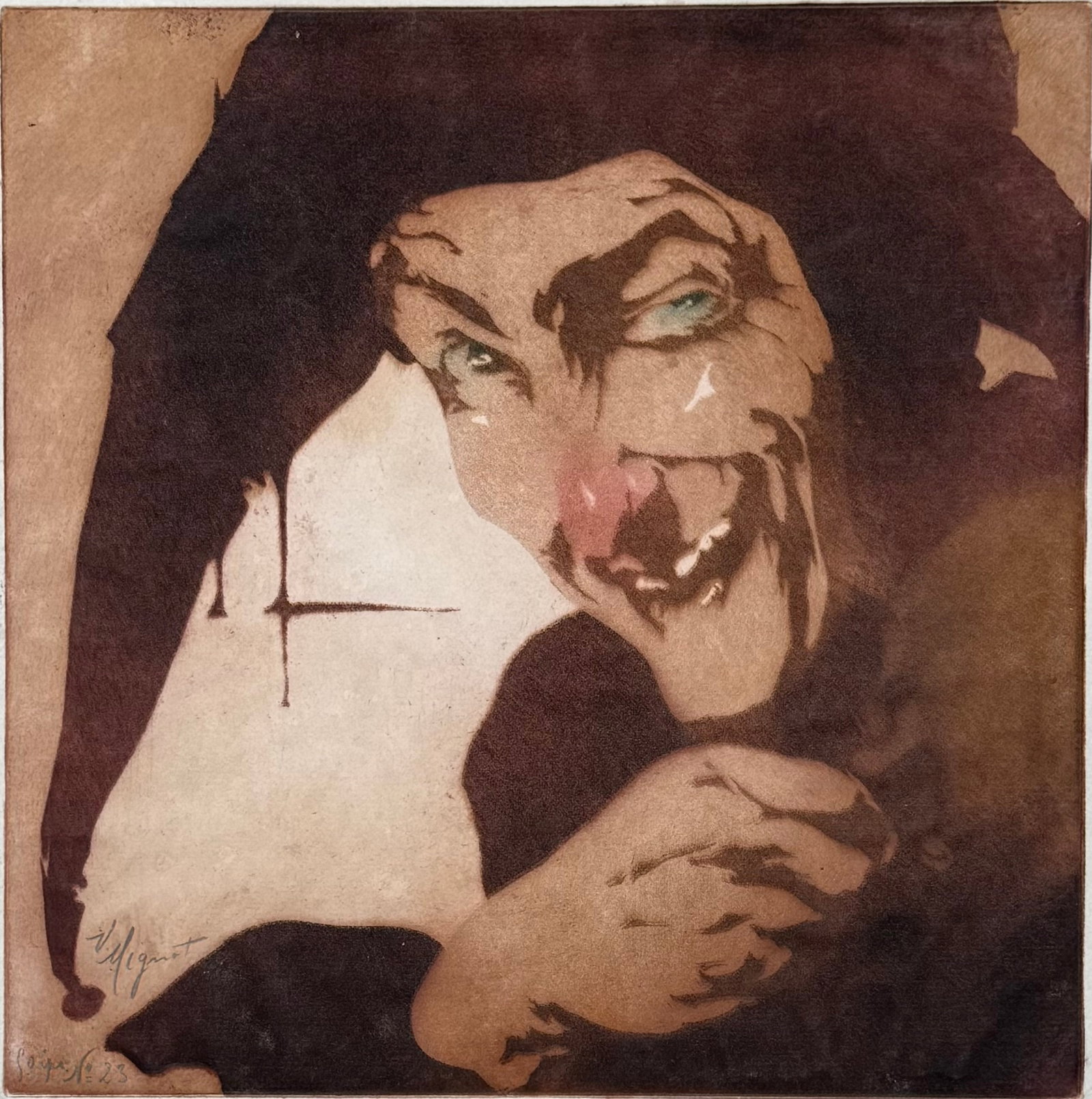 Victor Mignot - Le Bouffon, c. 1910 - Hand-signed! (1 of 3)