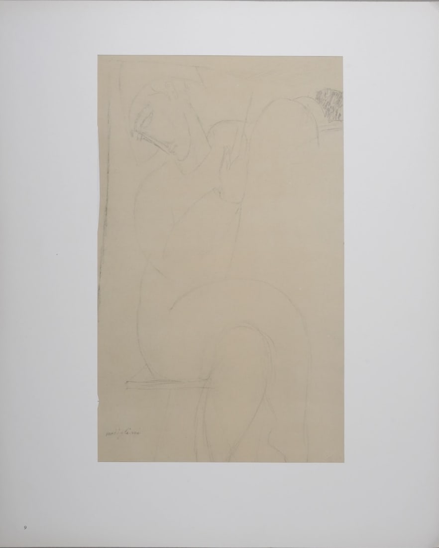Amedeo Modigliani (1884-1920) (After) : Arlequin, 1959.: Amedeo Modigliani (1884-1920) (After) Arlequin, 1959. Lithograph on paper. Signed in the plate. Plate #9. Einaudi's blind stamp bottom right. Dimensions: + Size of the passe-partout : 56 x 45 cm / 22 