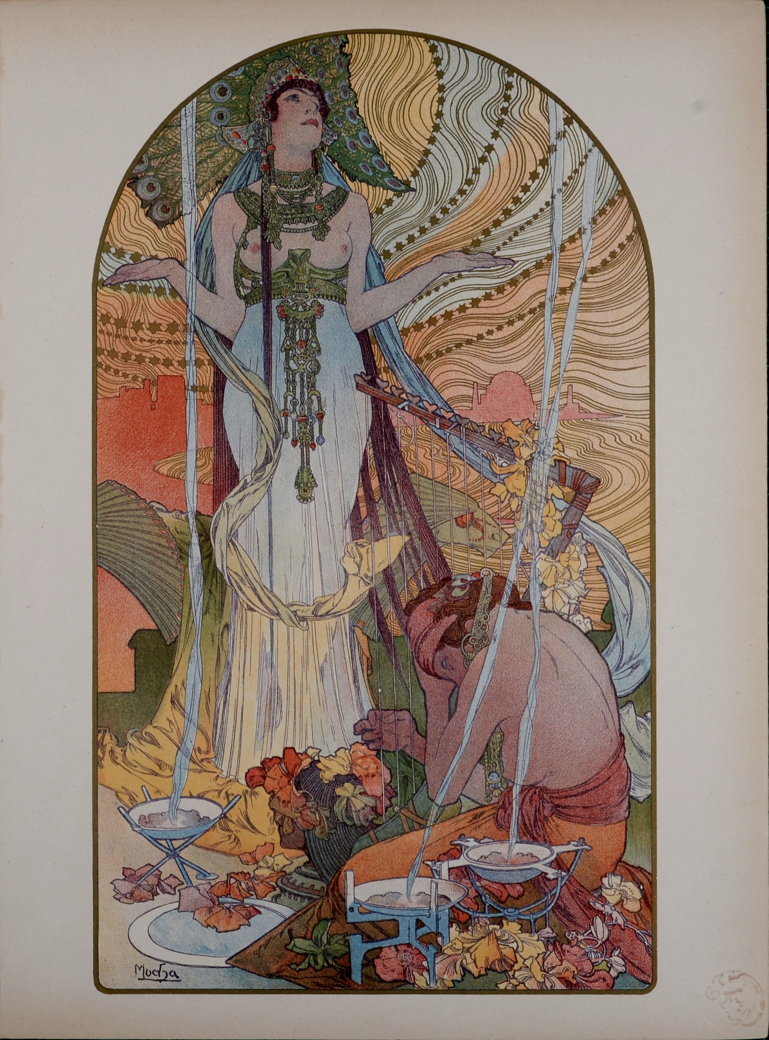Alphonse Mucha - Incantation, 1897: Alphonse Mucha Incantation, C. 1897 Lithograph on wove paper Printed in Paris, Imp. Champenois 1897 Dimensions: Sheet Size: 11,5 in x 15,4 in - 29 cm x 39 cm Not unlike the Maitre de L'Affiche series,