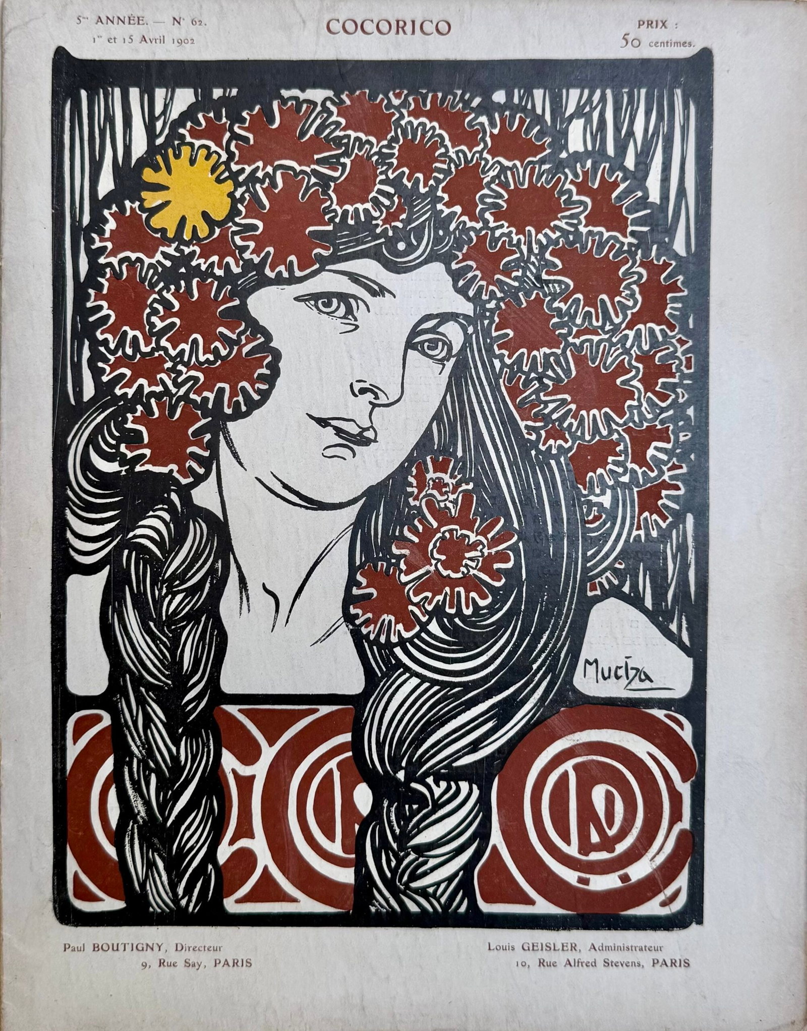 Alphonse Mucha : Cocorico, n° 62 — 1 & 15 April 1902 (1 of 6)