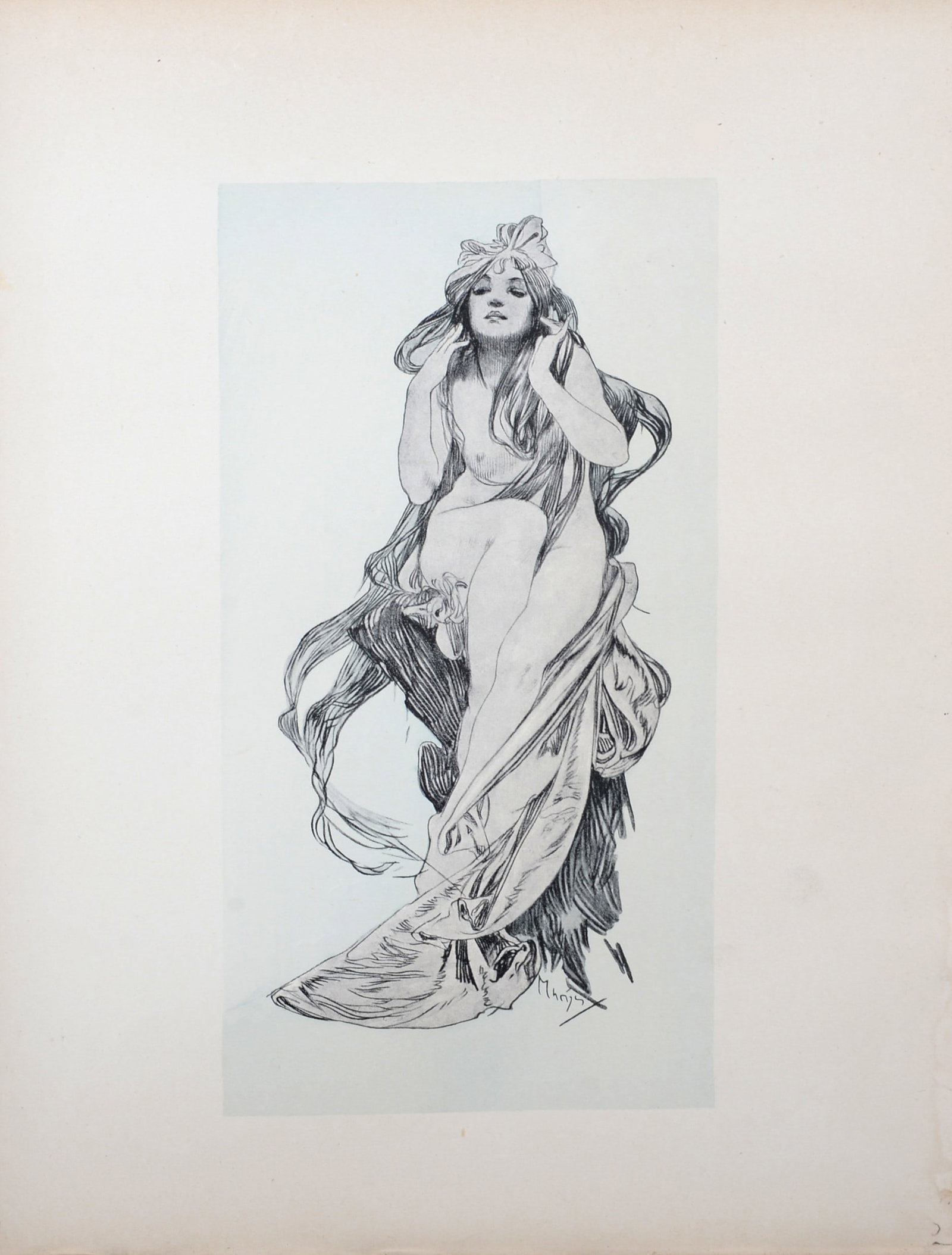 Alphonse Mucha : Nu assis, 1898 (1 of 5)
