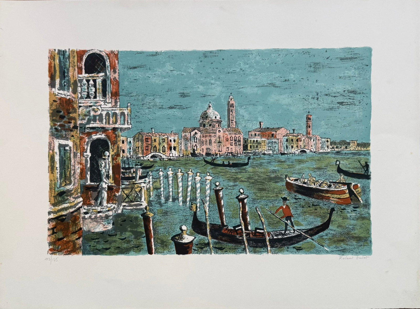 Roland OUDOT : Grand Canal a Venise, c. 1970 (signed) (1 of 3)