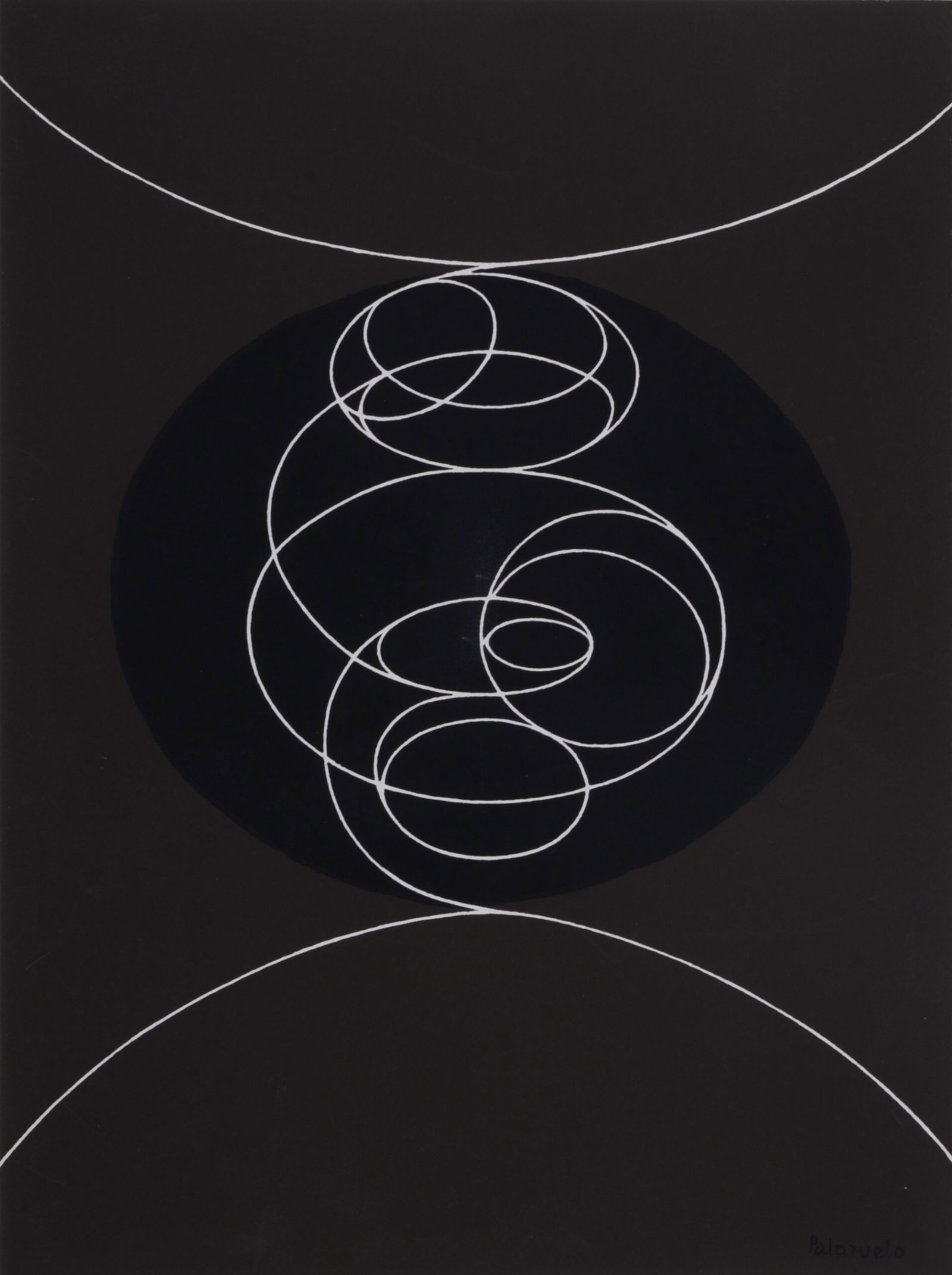 Pablo Palazuelo : Composition, 1982 (plate signed): Pablo Palazuelo (1916–2007) Composition, 1982 Serigraph on wove paper, plate signed. Dimensions : + Size of the sheet : 38 x 28 cm / 14,9 x 11 in. From "Derriere Le Miroir" issue n° 250 published i