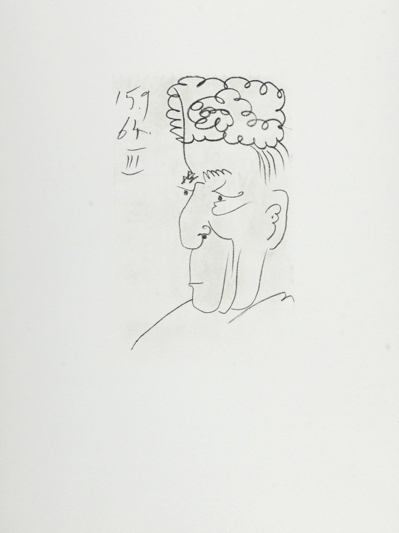 Pablo Picasso (After) Le Gout du Bonheur (XVIII), 1970: Pablo Picasso (After) Le Gout du Bonheur (XVIII), 1970 Lithograph on Velin d'Arches paper, after 1964 Pablo Picasso's drawing. Not signed Dated on the plate top right. Dimensions: + Size of the sheet:
