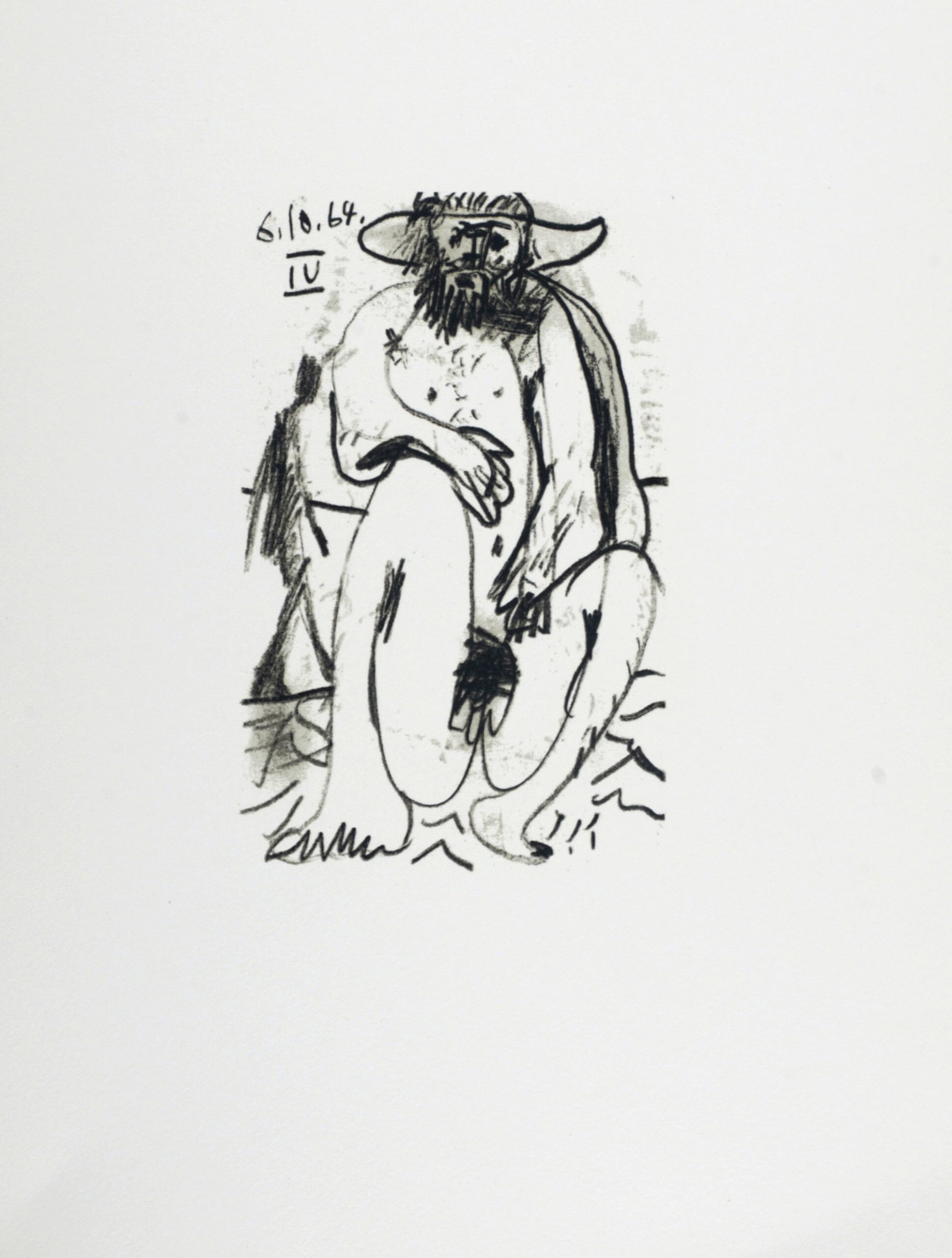 Pablo Picasso (After) Le Gout du Bonheur (IV), 1970: Pablo Picasso (After) Le Gout du Bonheur (IV), 1970 Lithograph on Velin d'Arches paper, after 1964 Pablo Picasso's drawing. Not signed Dated on the plate top right. Dimensions: + Size of the sheet: 32