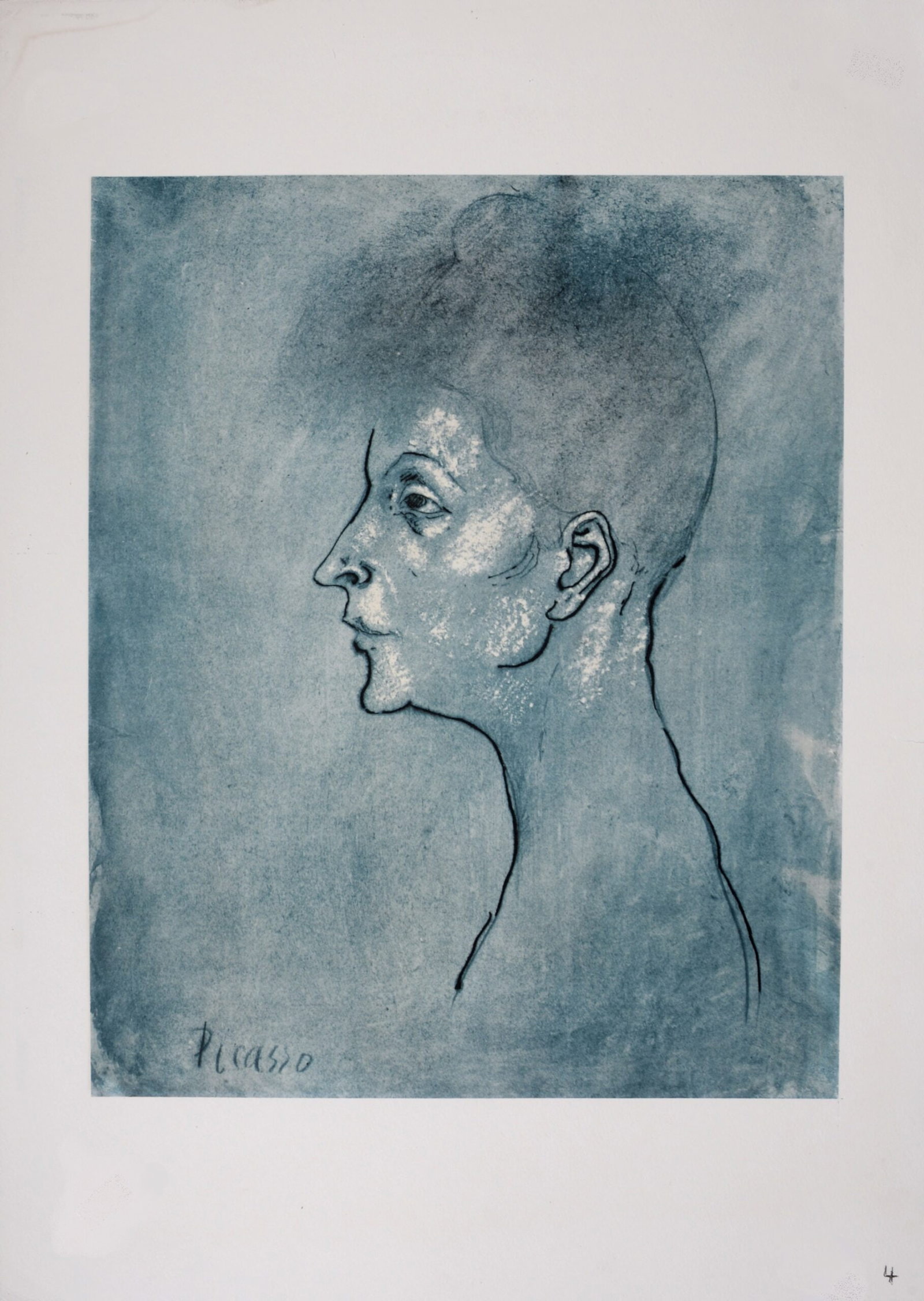Pablo Picasso (After) - Head of a Woman, 194: Pablo Picasso (After) Head of a Woman, 1946 Color lithograph on vellum paper. Plate-signed lower left. Dimensions: +Size of the sheet: 48,5 x 33 cm / 19.1 × 13 in Published by Pantheon Books, New Yor