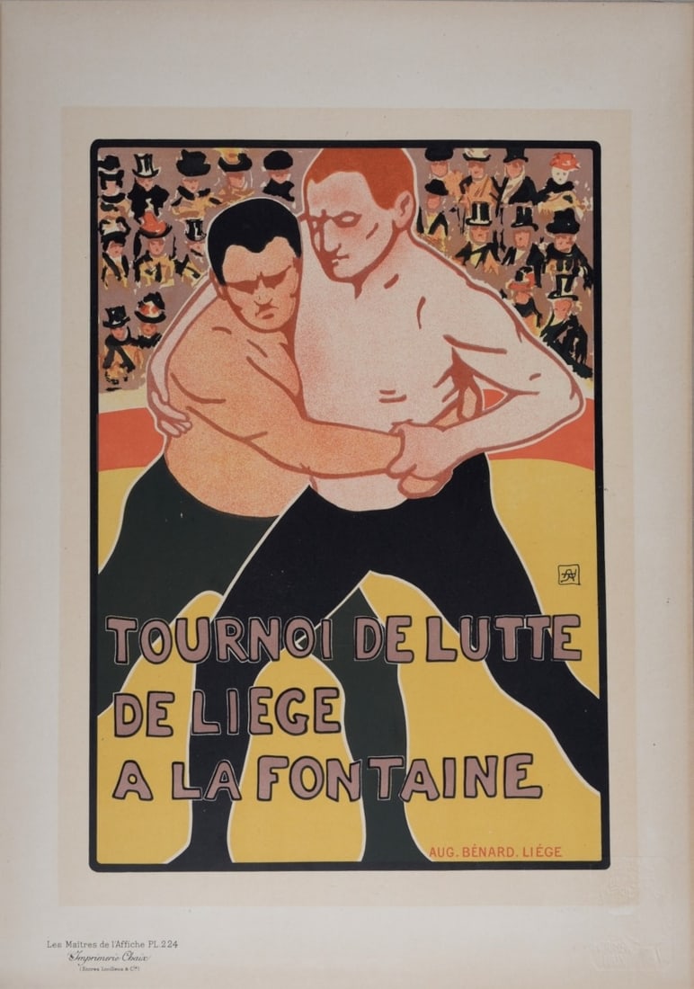 Armand Rassenfosse - Les Maitres de L’Affiche : Tournoi de Lutte, 1900: Armand Rassenfosse (1862-1934) Tournoi de Lutte, 1900 Les Maitres de L’Affiche : PL. 224 Lithograph on wove paper. Signed on the plate. Dimensions : + Size of the sheet : 39,4 x 28,7 cm / 15,5 x 11,