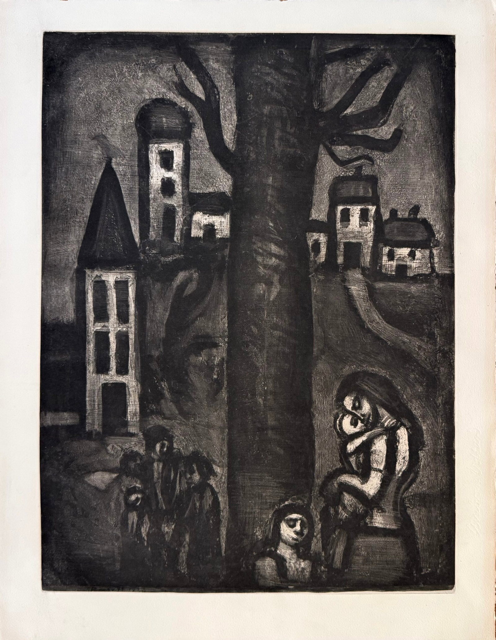 Georges ROUAULT : Au vieux faubourg des Longues Peines, 1923 (plate signed) (1 of 2)