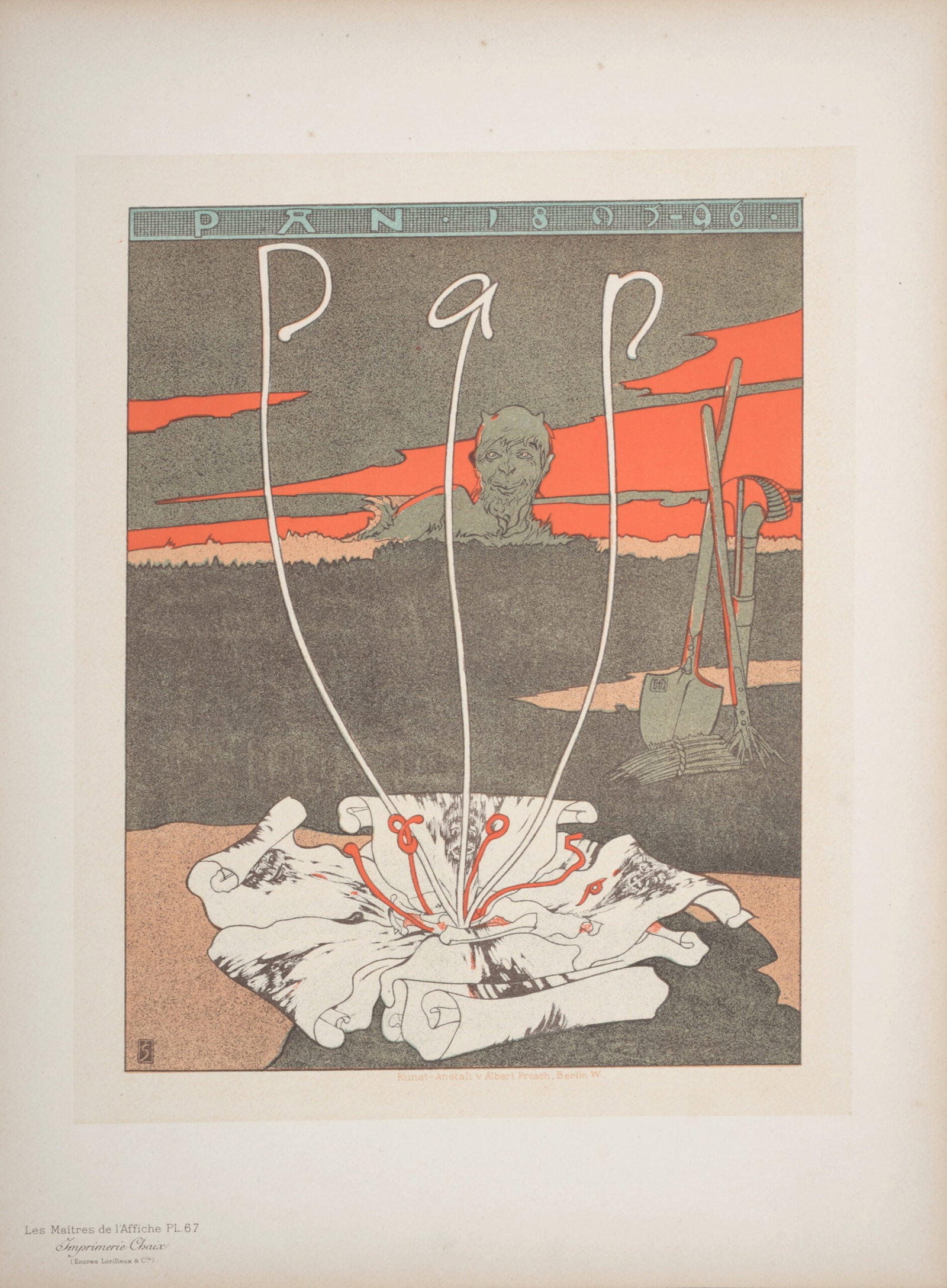 Joseph Sattler - Les Maitres de L’Affiche : Pan, 1897: Joseph Sattler (1867-1931) Pan, 1897 Les Maitres de L’Affiche : PL. 67 Lithograph on wove paper. Signed on the plate lower margin. Dimensions : + Size of the sheet : 39,4 x 28,7 cm / 15,5 x 11,3 in 