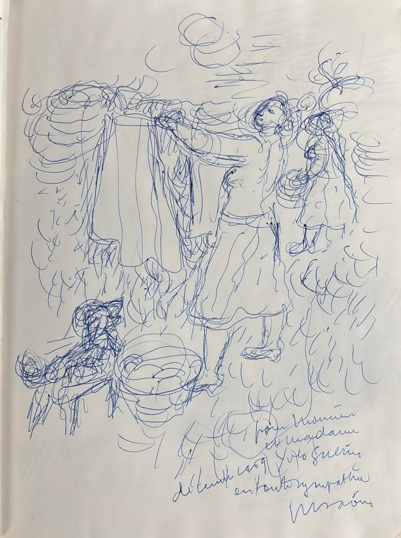 Maurice Savin : Les Vendeurs ambulants, 1969 (Ballpoint pen) (1 of 1)