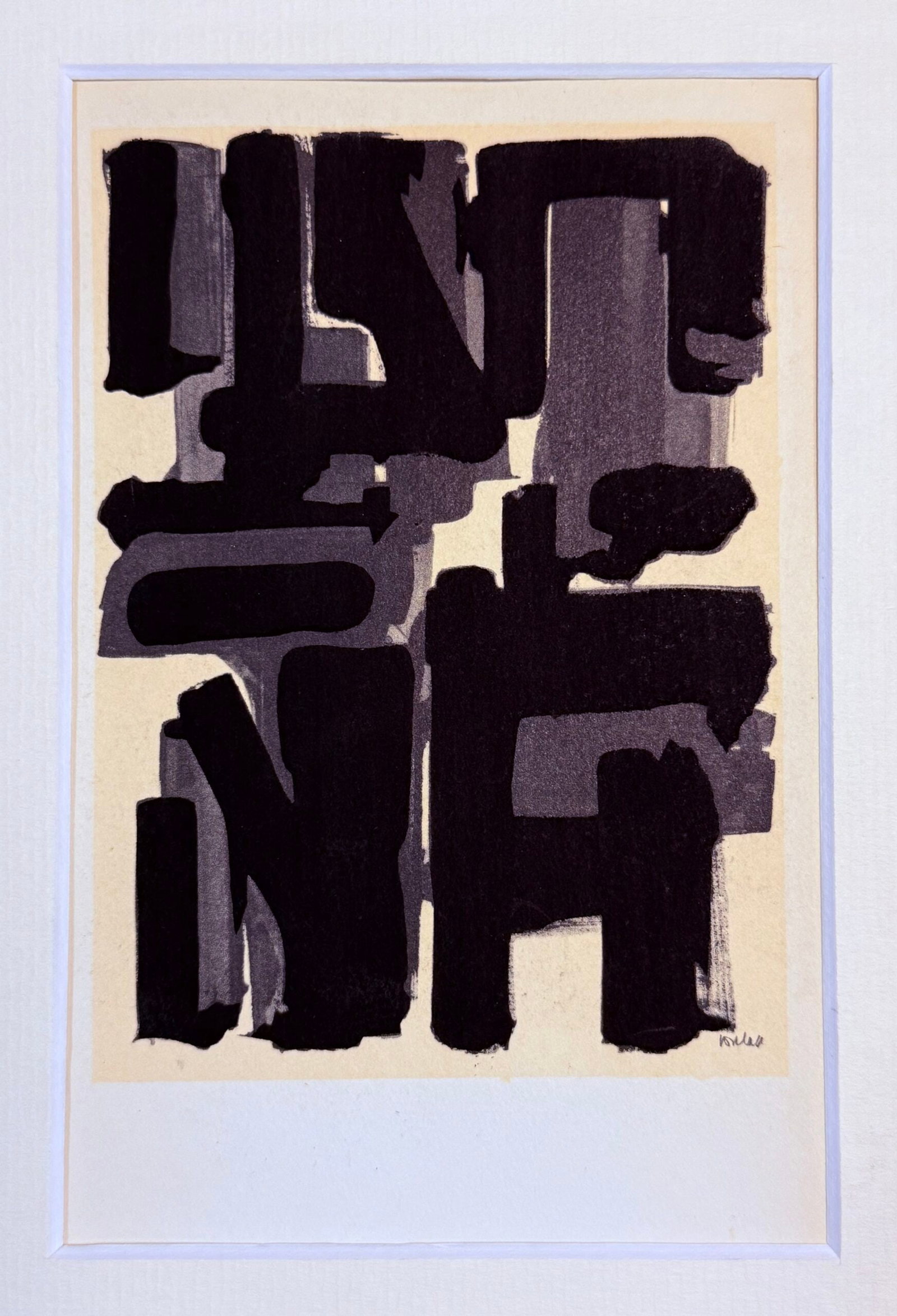 Pierre Soulages (After) - Gouaches et gravures (i), 1957 - Framed (1 of 3)