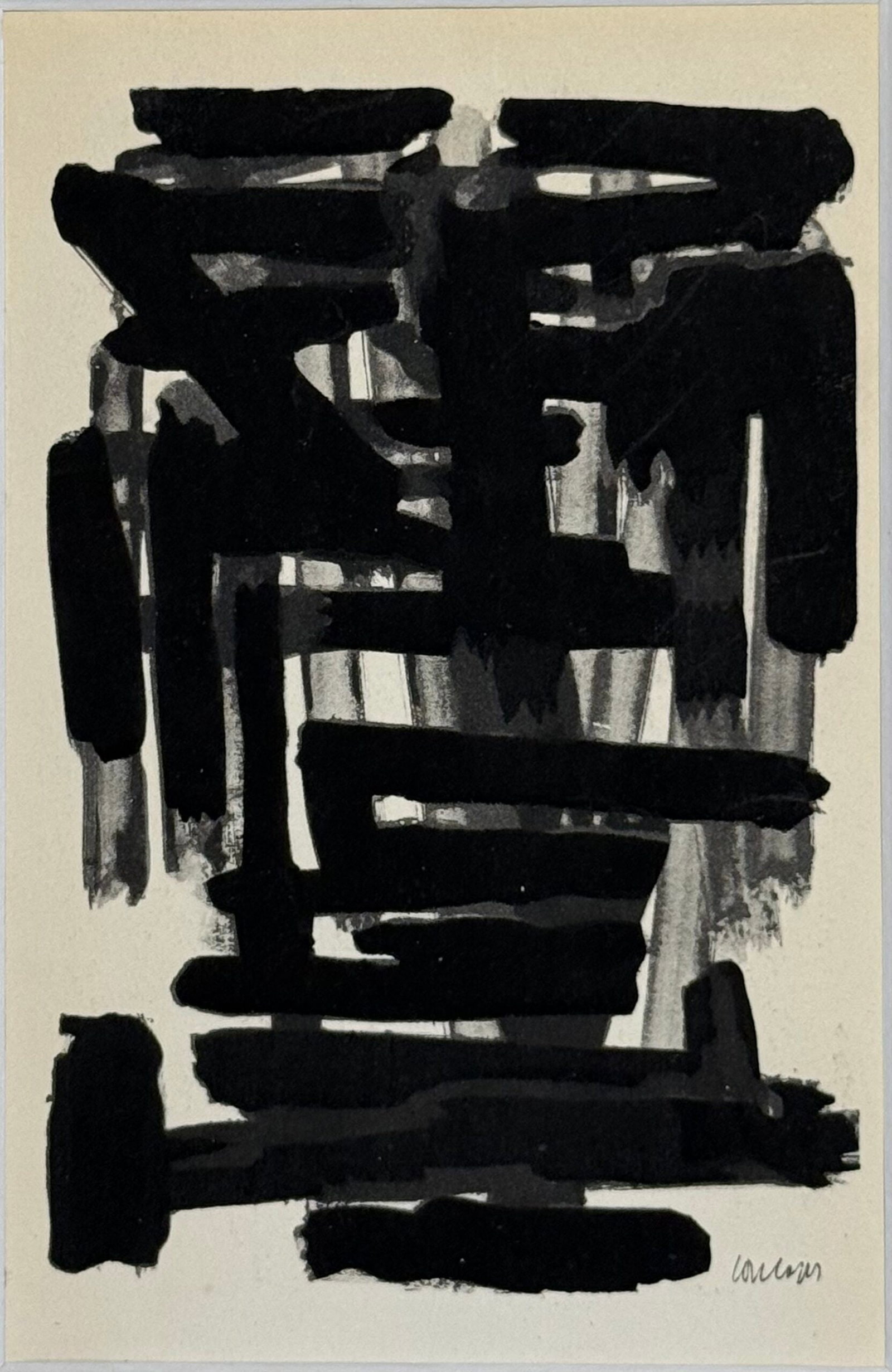 Pierre Soulages (After) - Gouaches et gravures, 1957 - Framed (1 of 2)