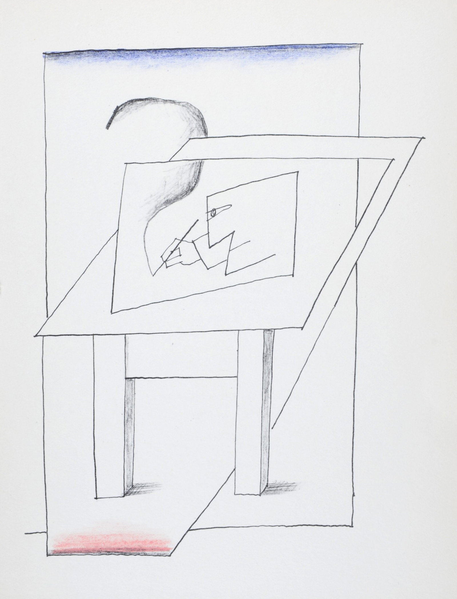 Saul Steinberg : A man drafting, 1966 (1 of 5)