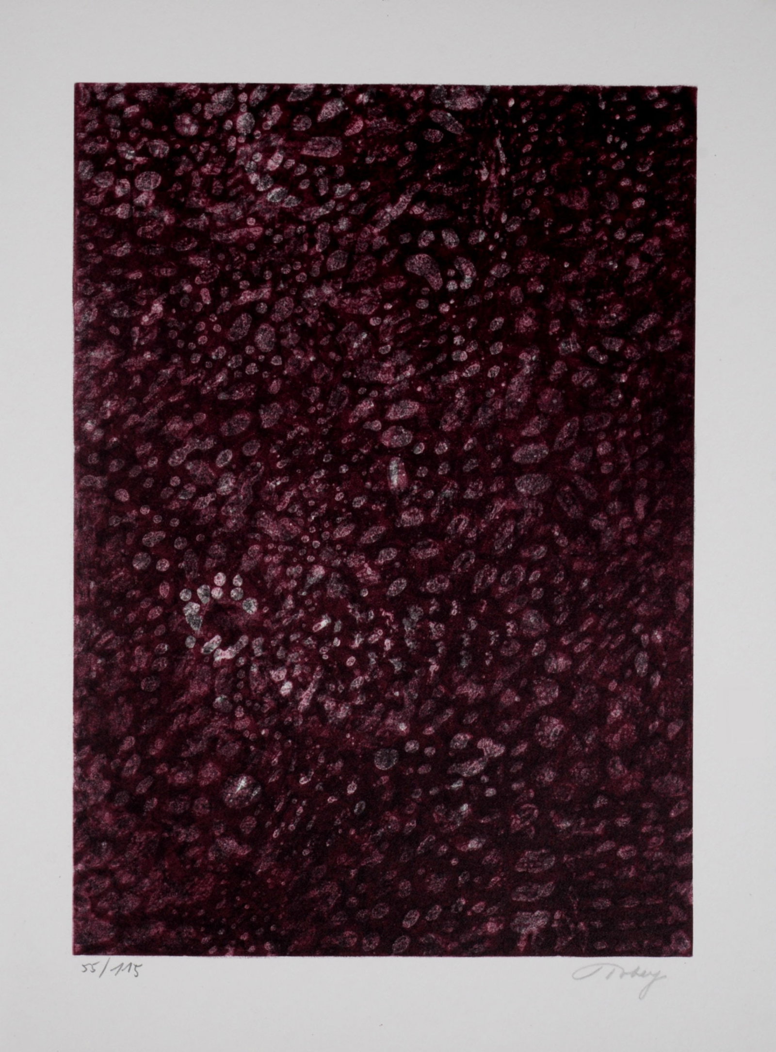 Mark Tobey : Du fond d'un songe, 1978- Hand-signed: Mark Tobey (1890-1976) Du fond d'un songe, 1978 Original lithograph on B.F.K. Rives paper printed on a double page. Hand-signed lower right margin. Numbered 55/115 bottom left. Lithographed text by Je