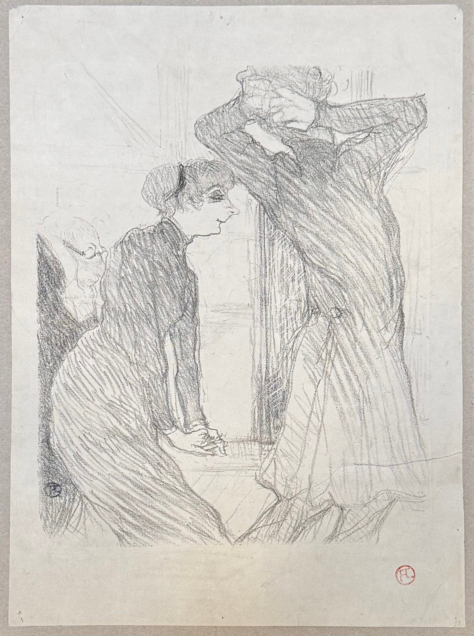 Henri de Toulouse - Lugne-Poe et Bady, 1894: Henri de Toulouse Lugne-Poe et Bady dans Au-dessus des Forces Humaines, 1894. Lithograph, 1894, on simili-Japon paper, with the artist's red monogram ink stamp. Dimensions: + Size of the sheet : 37,5�