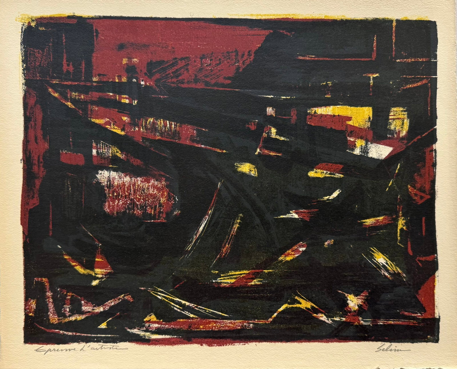 Selim Turan : Abstract Composition, 1953 - Hand-signed (1 of 3)