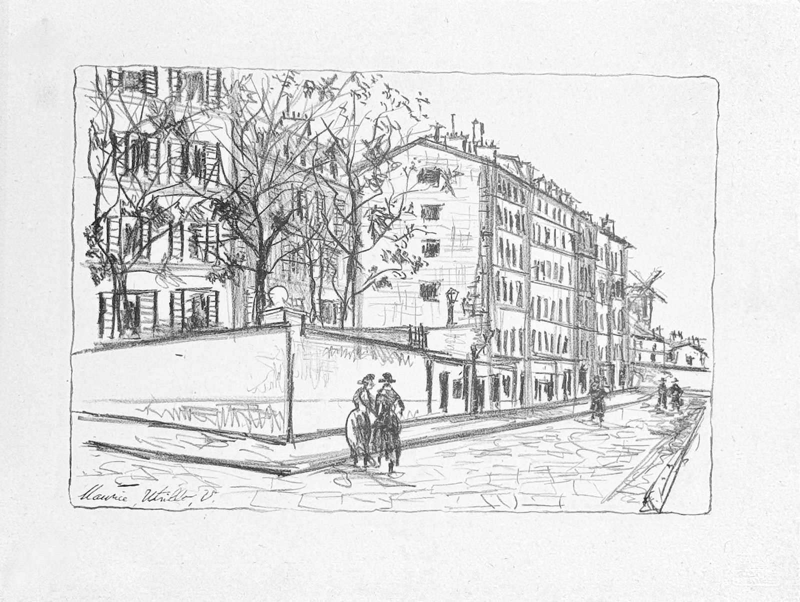 Maurice Utrillo : La Rue d'Orchampt, 1924: Maurice Utrillo La Rue d'Orchampt, 1924 Lithograph from the portfolio "Essai dur l'histoire de la lithographie en France. Les Peintures lithographes de Manet a Matisse. Album de lithographies original