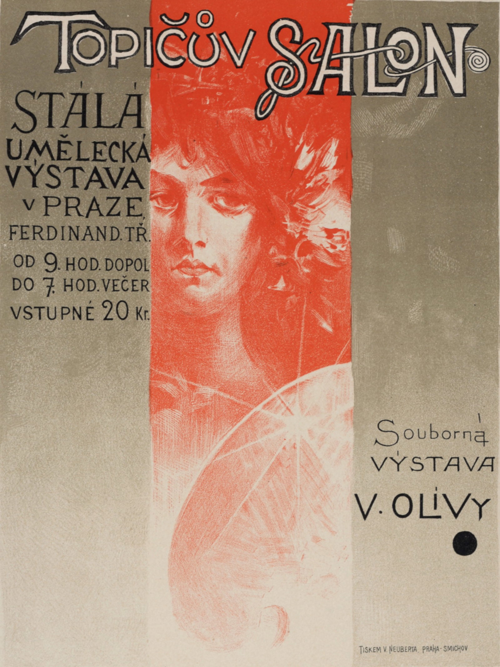 Vaclav Oliva - Les Maitres de l'Affiche : Topicov Salon, 1898: Vaclav Oliva (1861-1928) Topic Salon, 1898 Les Maitres de L’Affiche : PL. 100 Lithograph on wove paper. Signed on the plate lower right margin. Dimensions : + Size of the sheet : 39,4 x 28,7 cm / 15