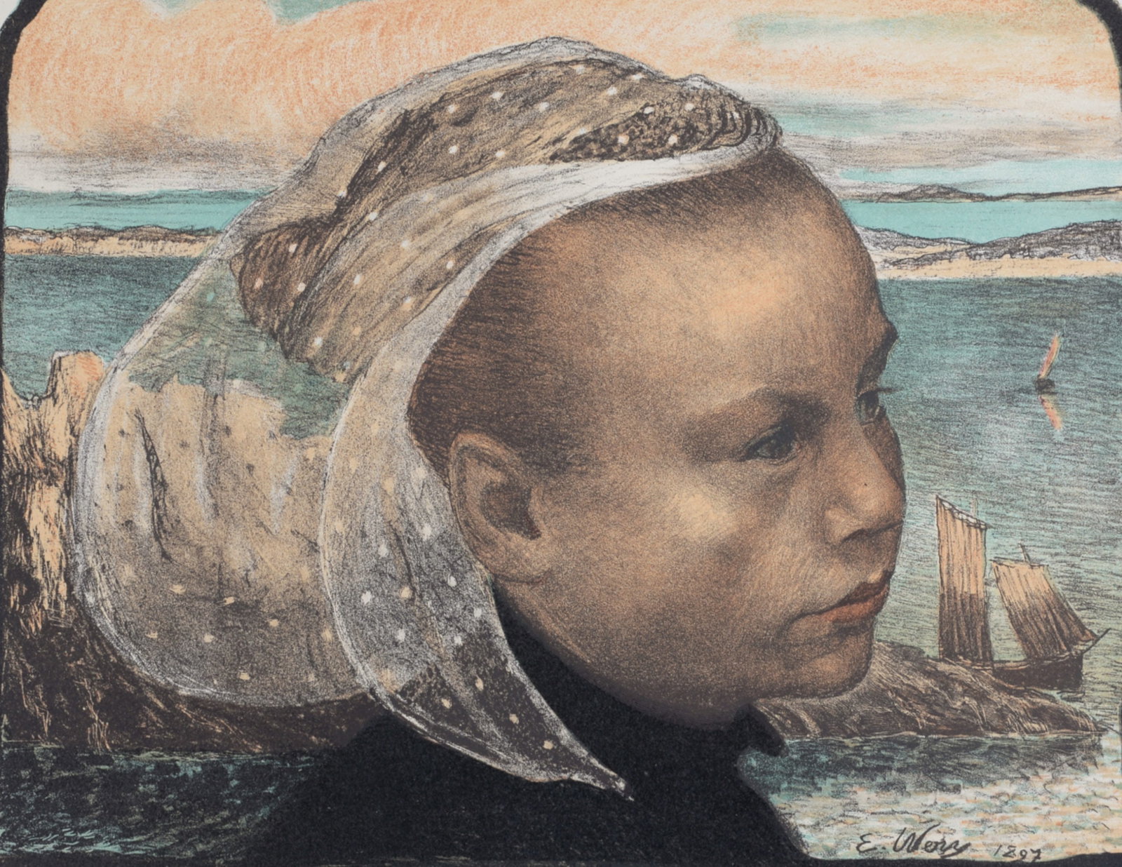 Emile Auguste Wery - Bretagne, 1897: Emile-Auguste Wery (1868-1935) Bretagne, 1897 Lithograph on wove paper. Signed and dated on the plate on the bottom right corner. Blind stamp from L'Estampe Moderne lower right margin. Dimensions: + S
